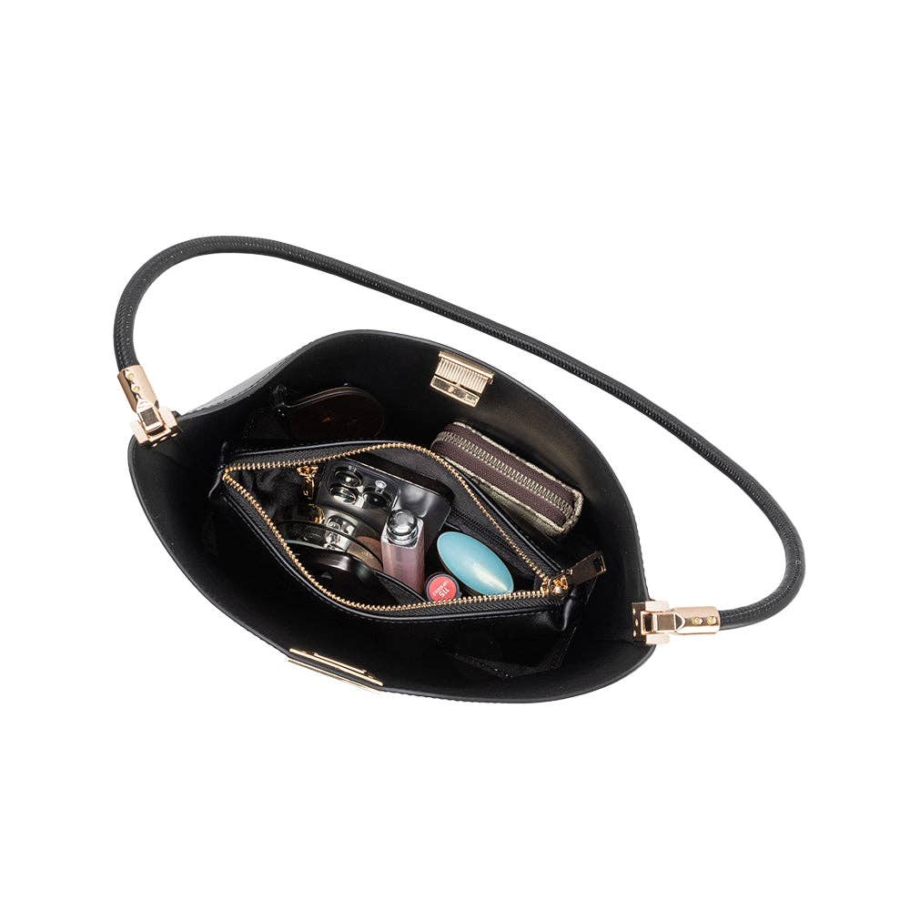 Billie Black Recycled Vegan Leather Tote Bag