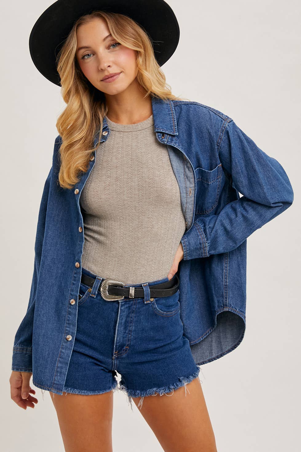 Ella Denim Button Down Shirt