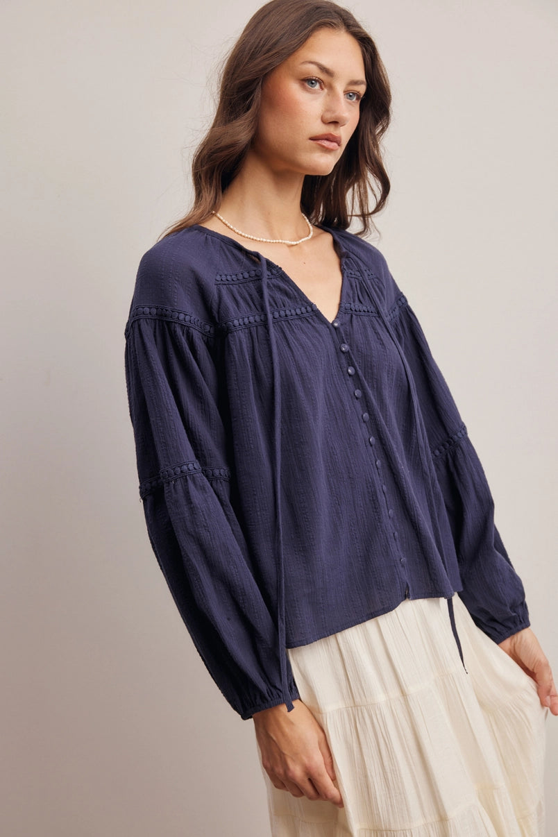 Justine Cotton Peasant Blouse