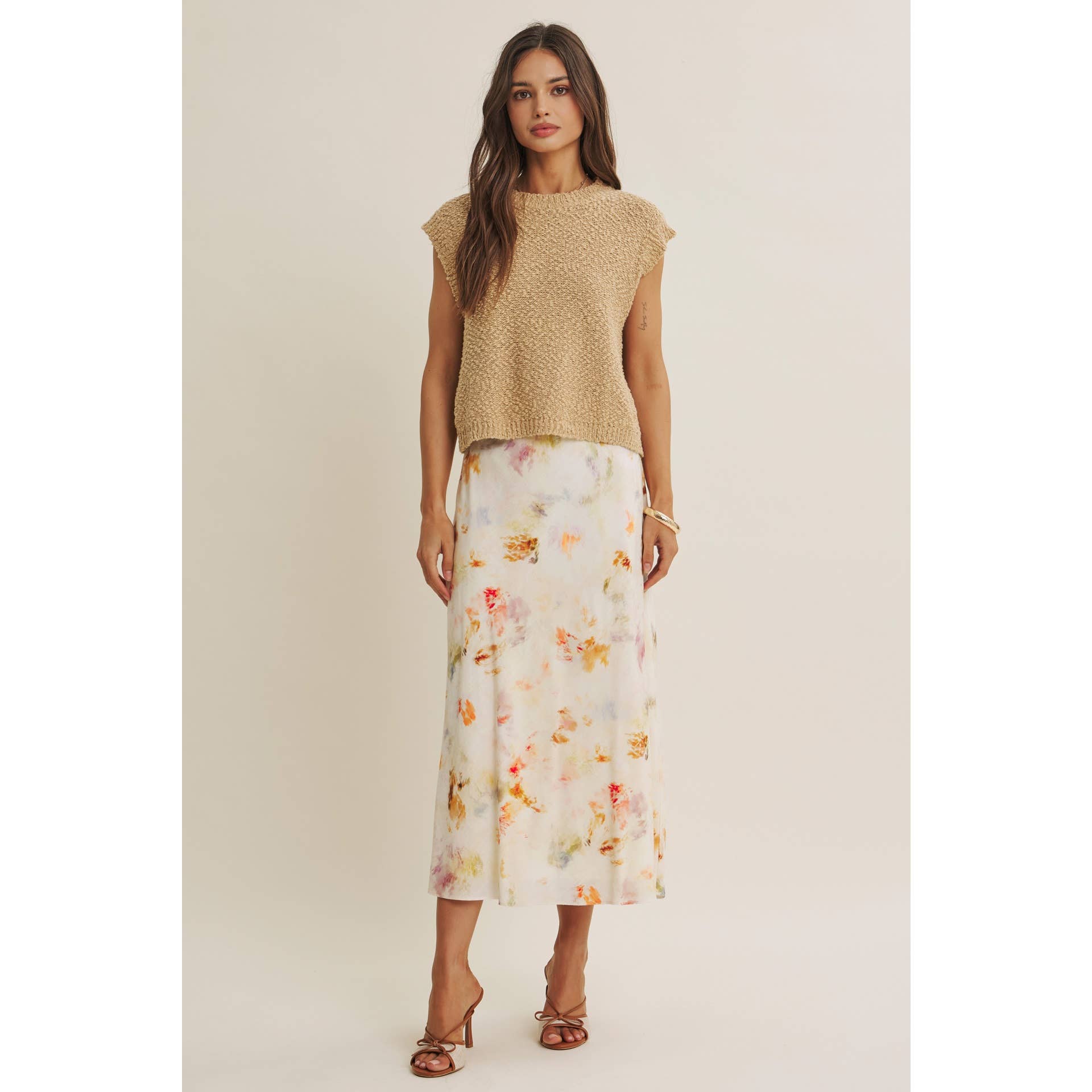 Vivian Abstract Midi Skirt