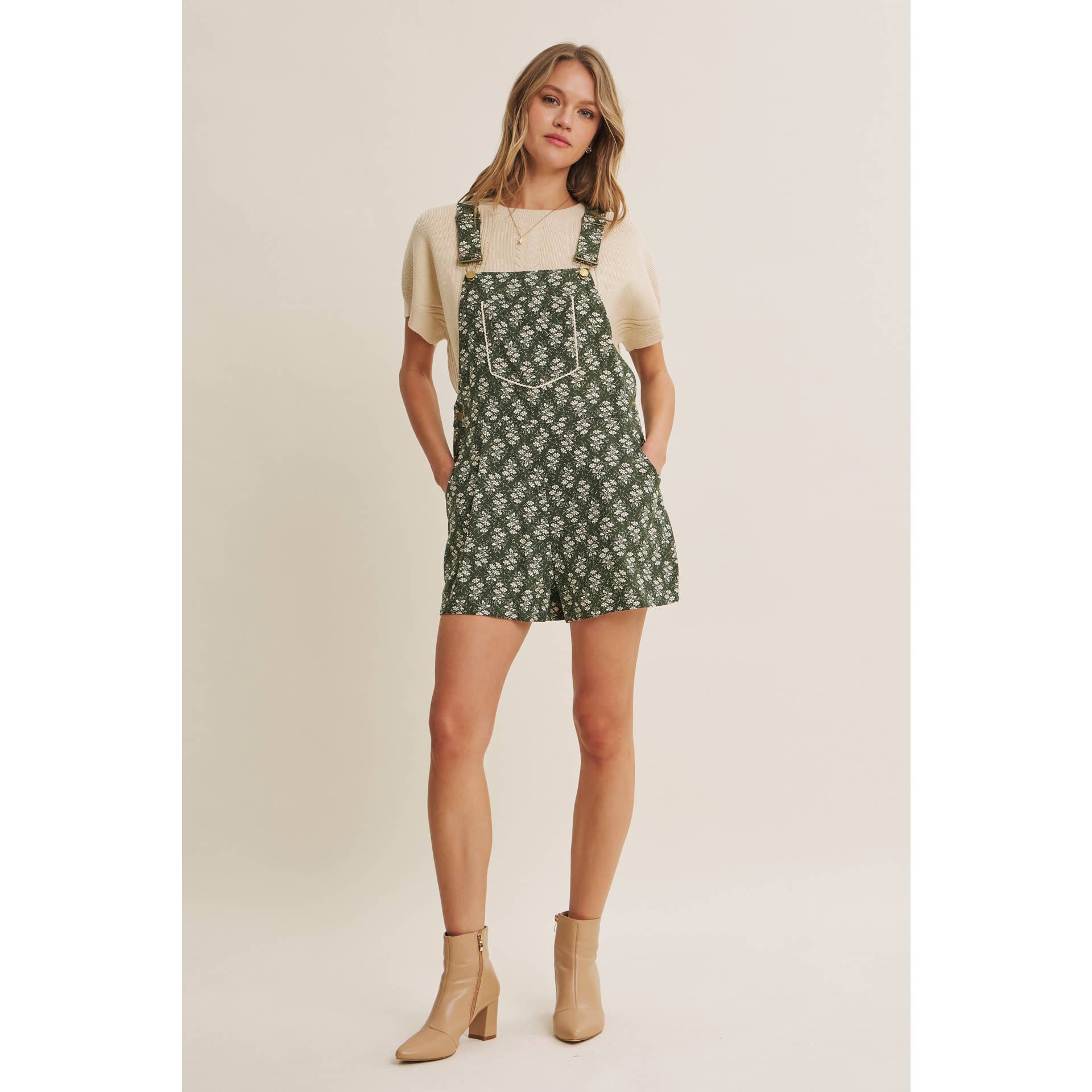 Kimmy Floral Short Overalls