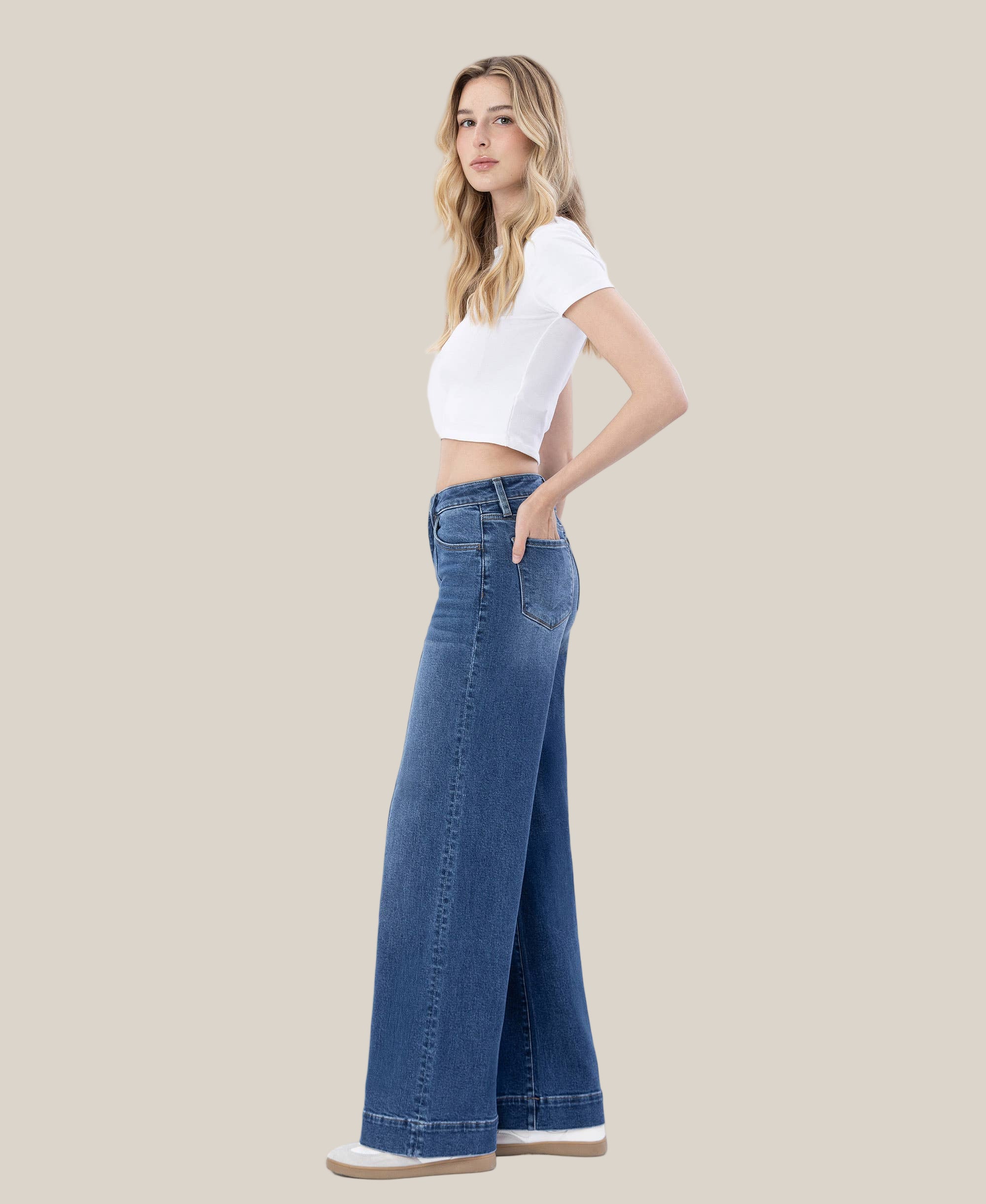 Jackie Seamed Wide Leg Trouser Jean