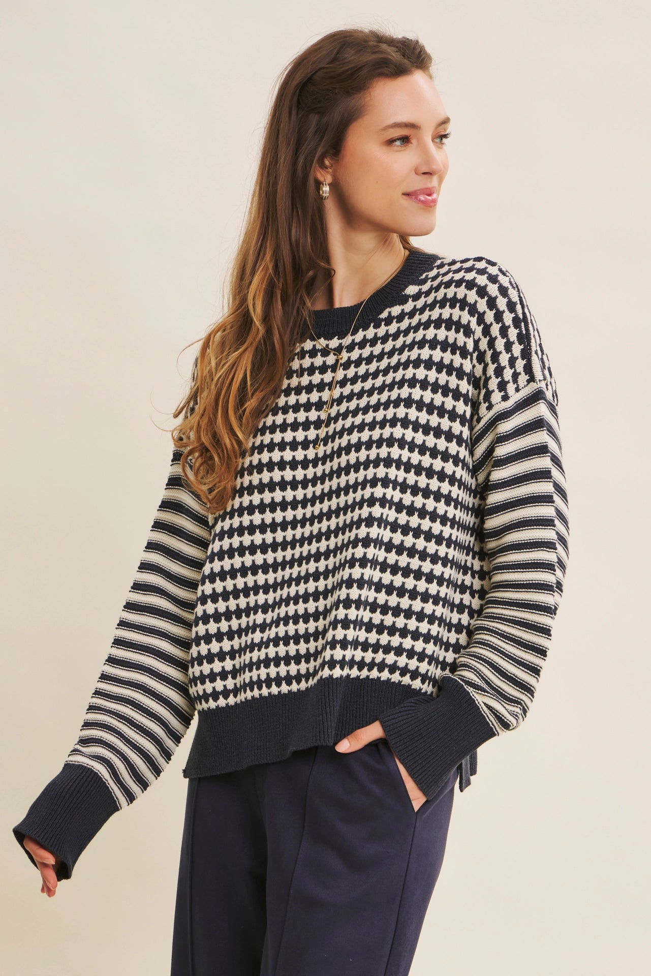 Grace Striped Crewneck Sweater