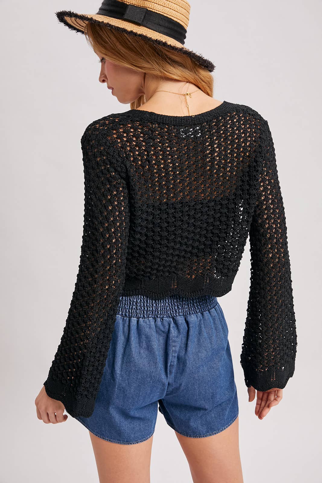Willa Front Tie Crochet Cardigan