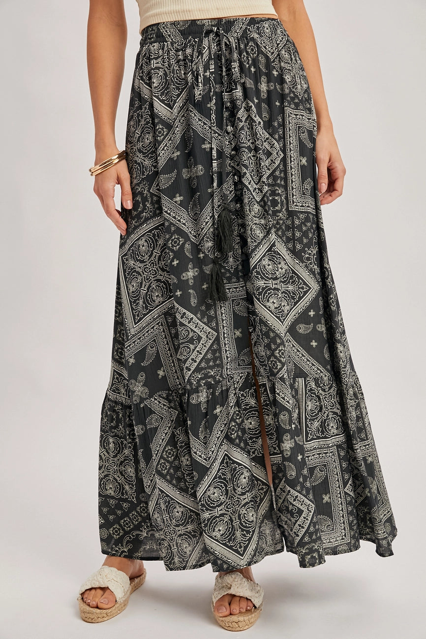 Ashton Boho Button Down Maxi Skirt