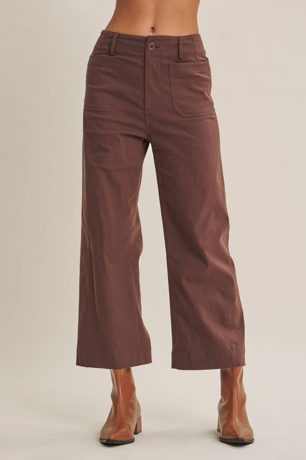 Katie Cotton Linen Cropped Pant