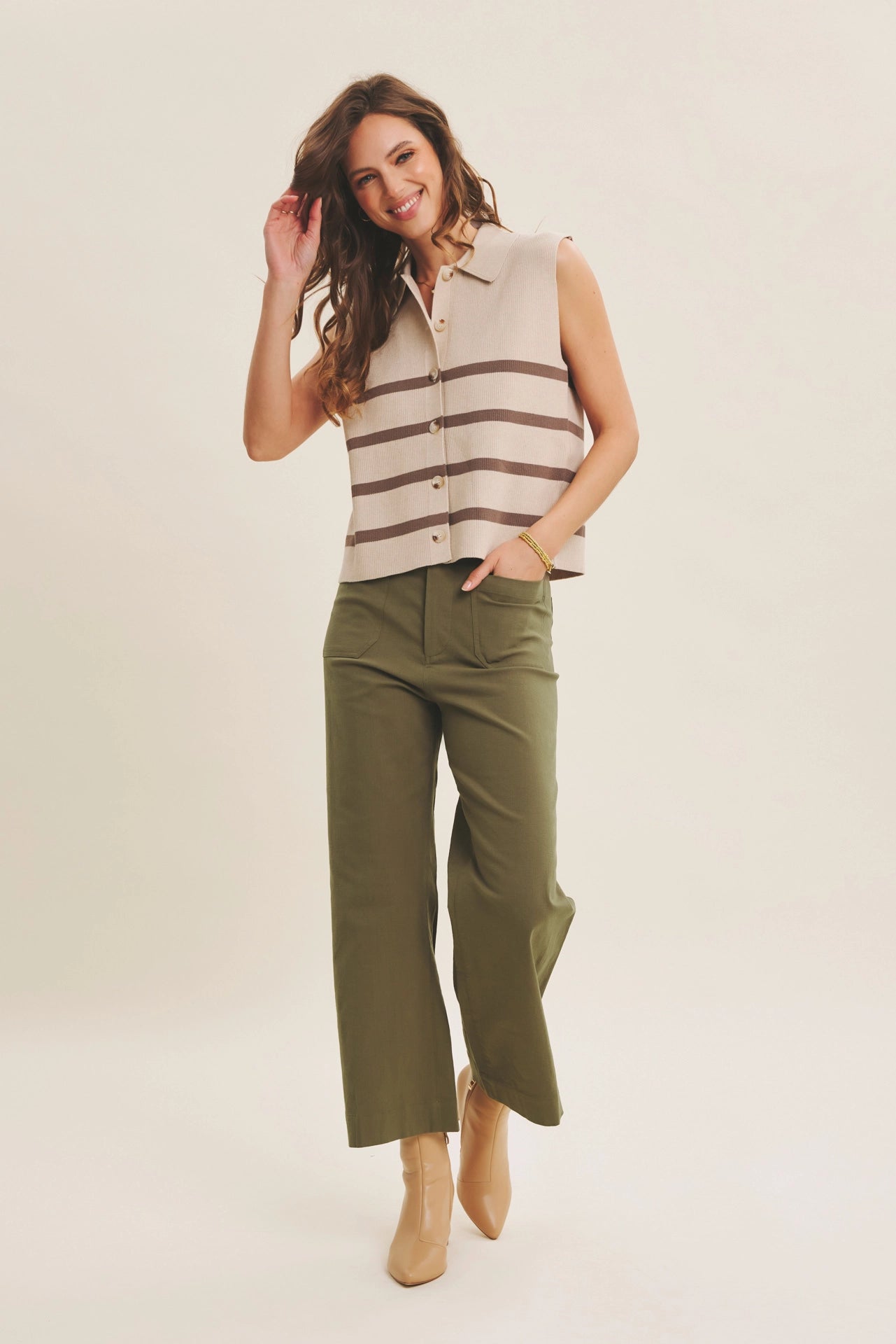 Katie Cotton Linen Crop Pant