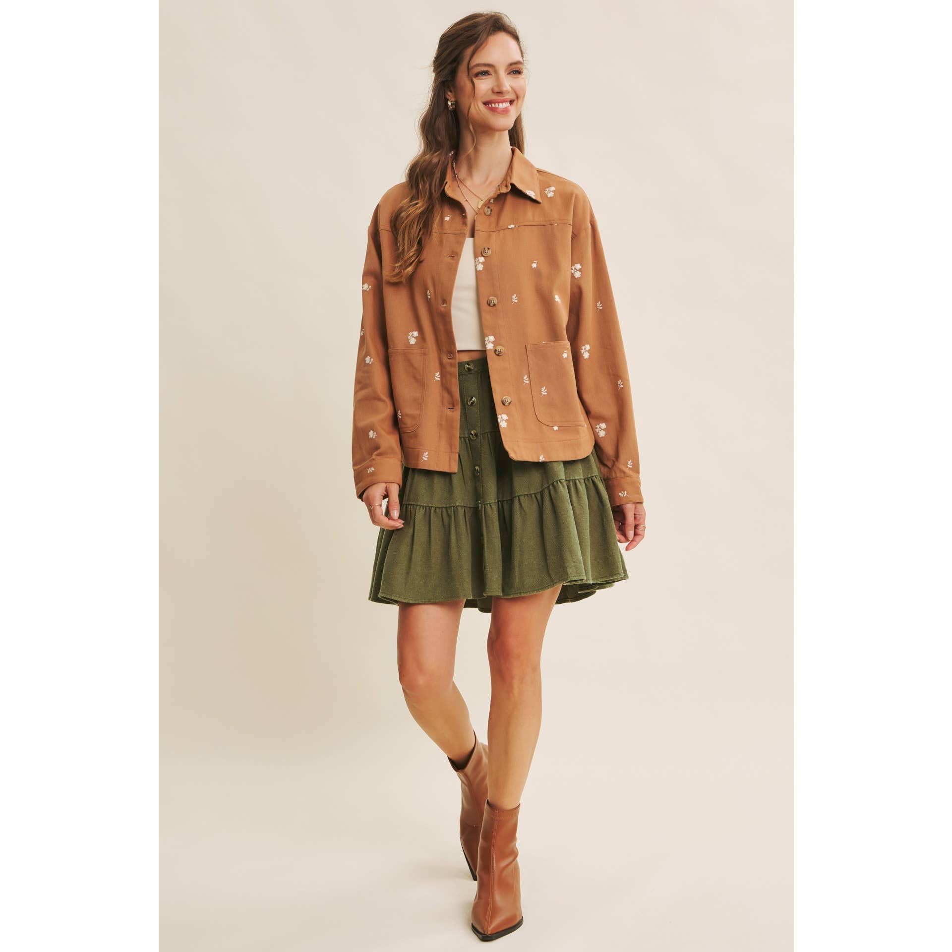 Emmie Washed Ruffle Mini Skirt