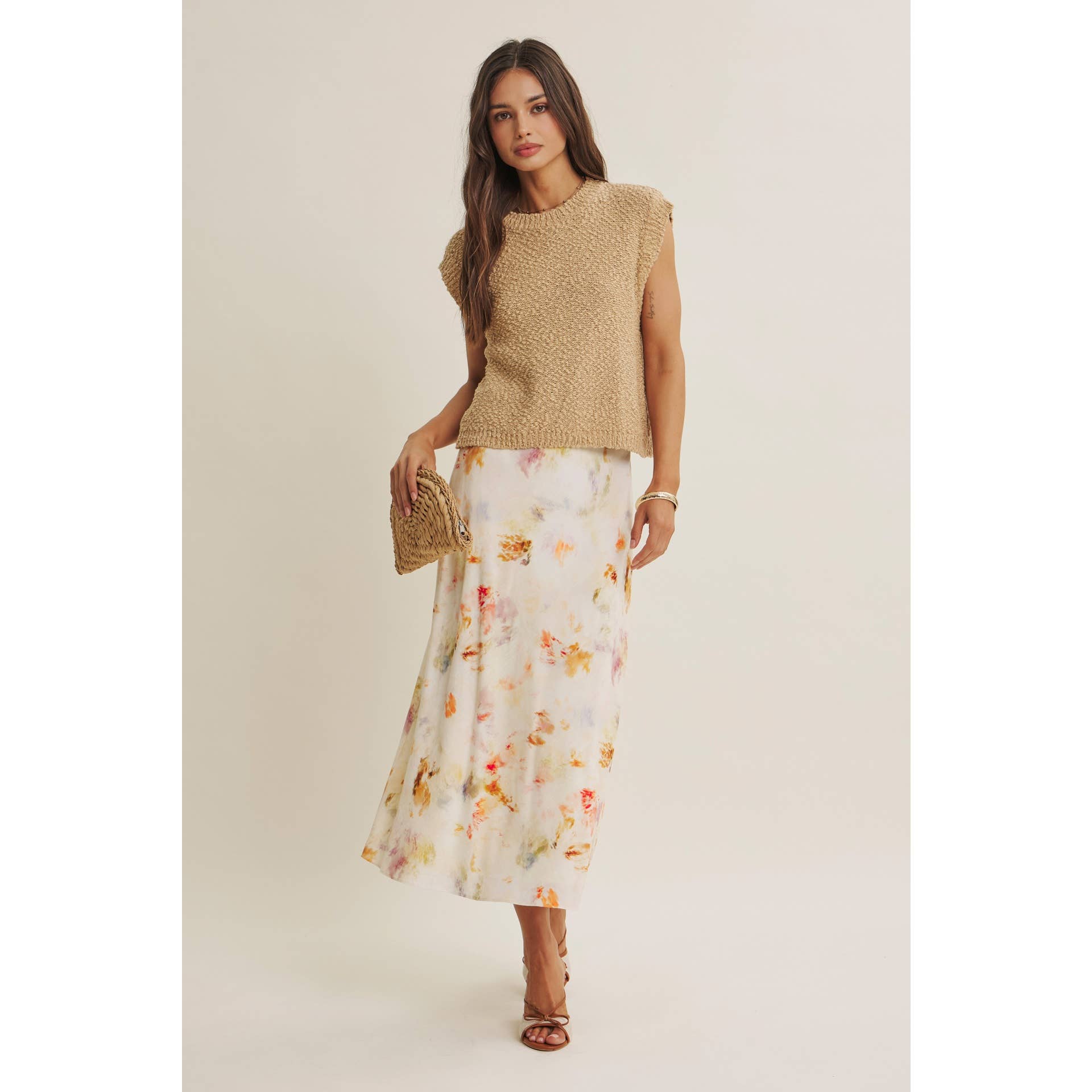 Vivian Abstract Midi Skirt