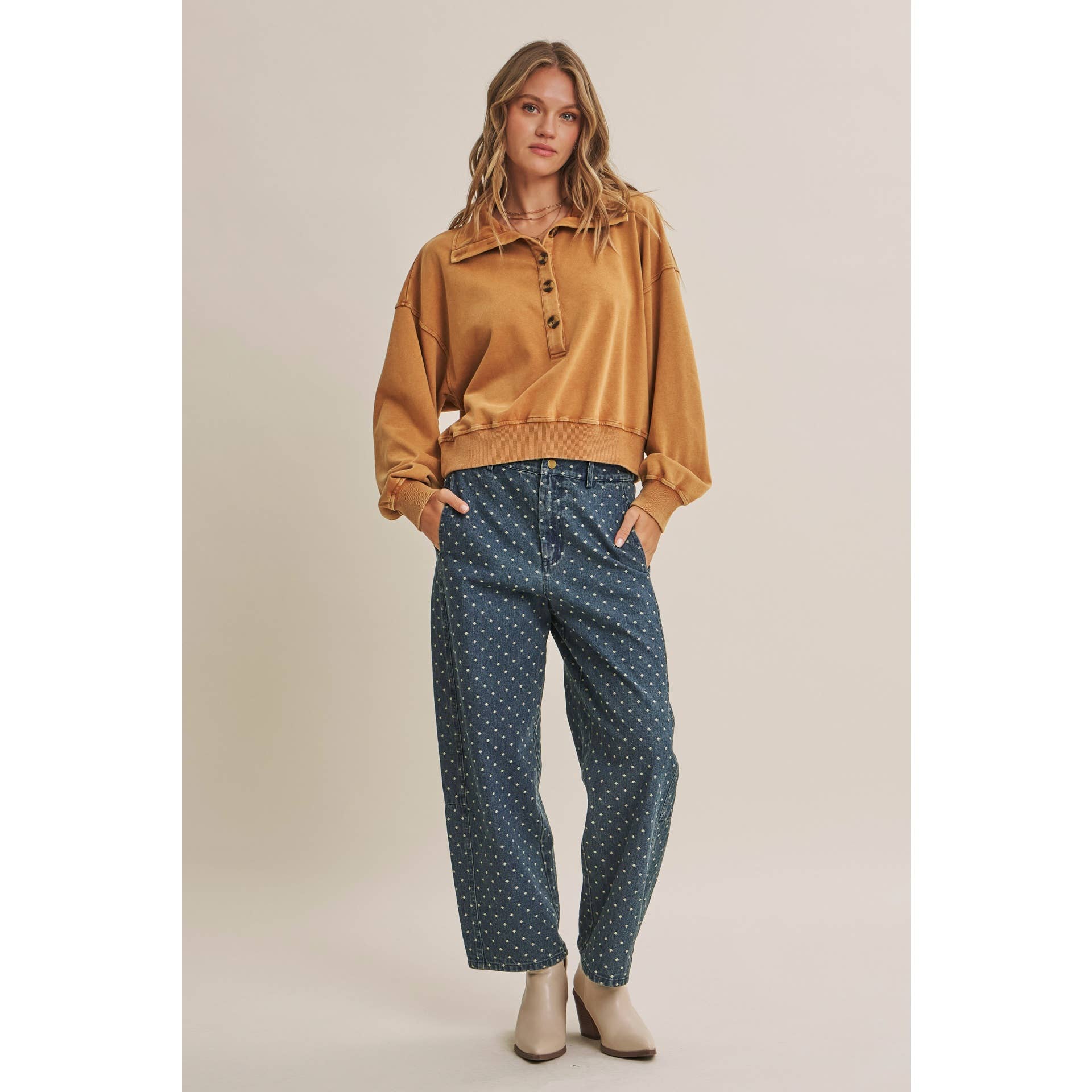 Frankie Polka Dot Barrel Jeans