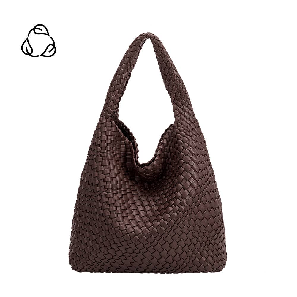 Johanna Espresso Recycled Vegan Leather Shoulder Bag