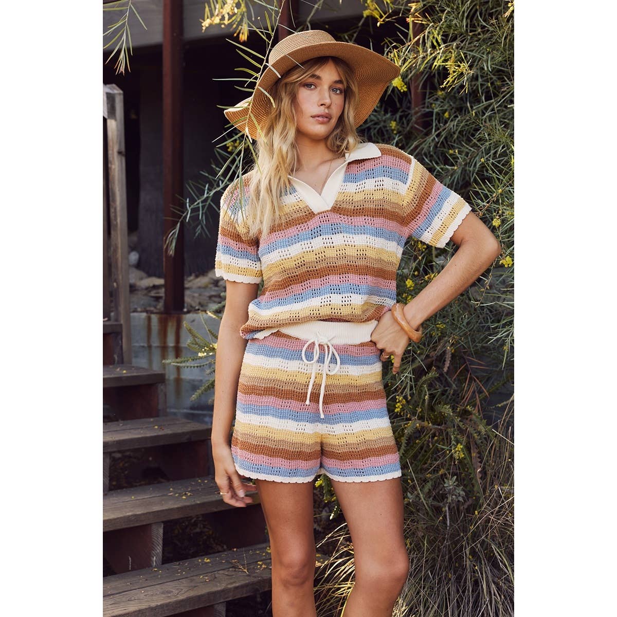 Civana Striped Polo Sweater
