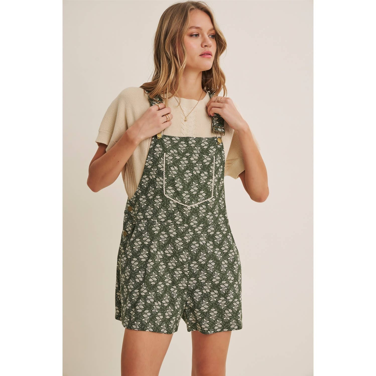 Kimmy Floral Short Overalls