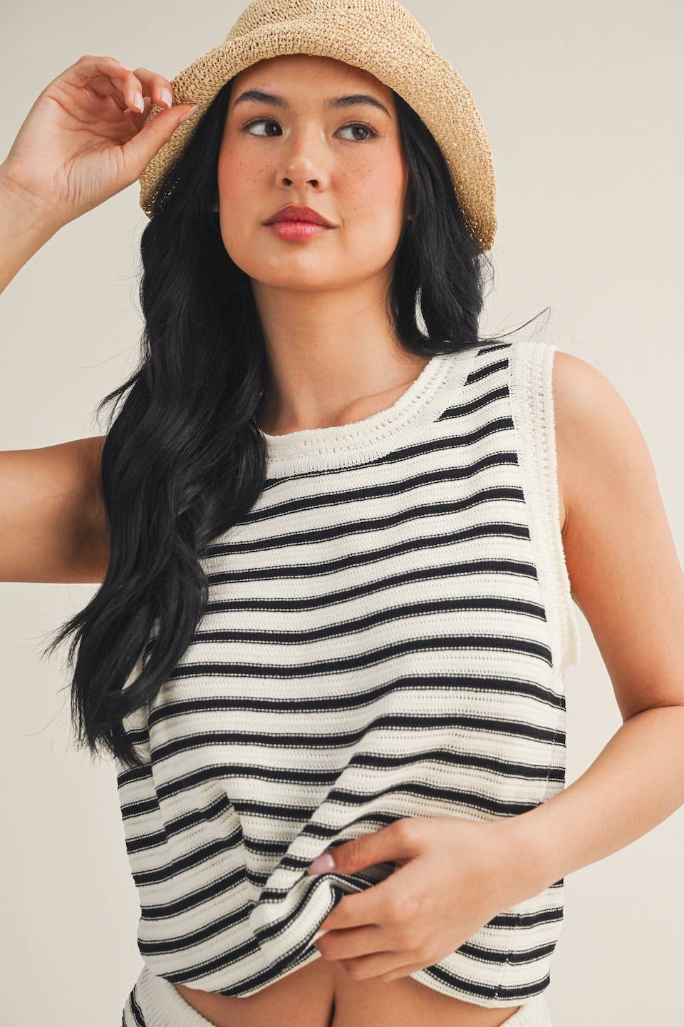 Jasmine Striped Crochet Tank