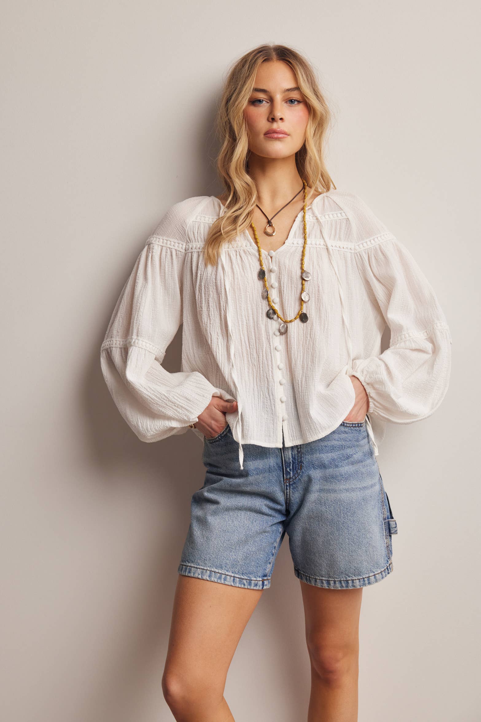 Justine Cotton Peasant Blouse