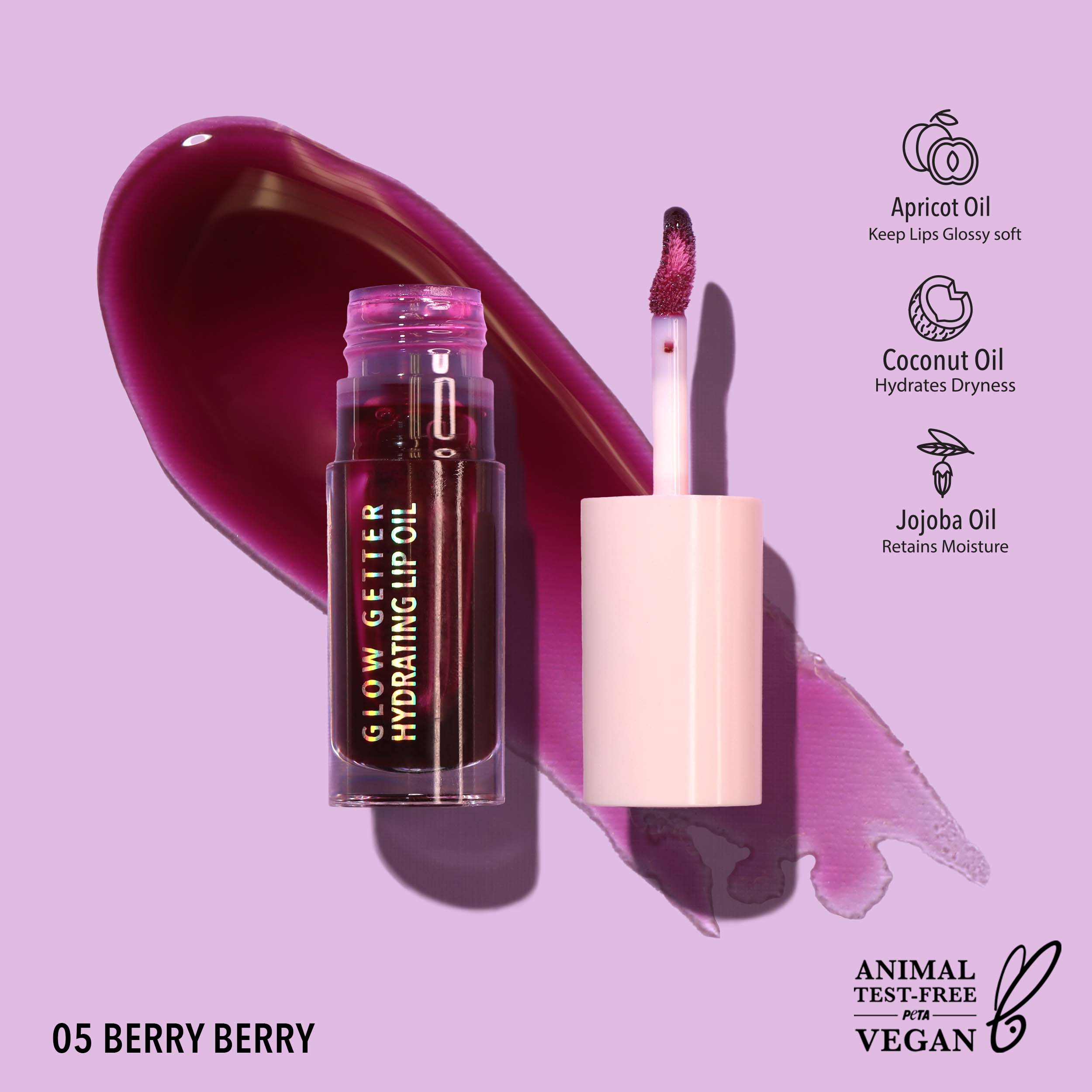 Glow Getter Hydrating Lip Oil - 005 - Berry Berry