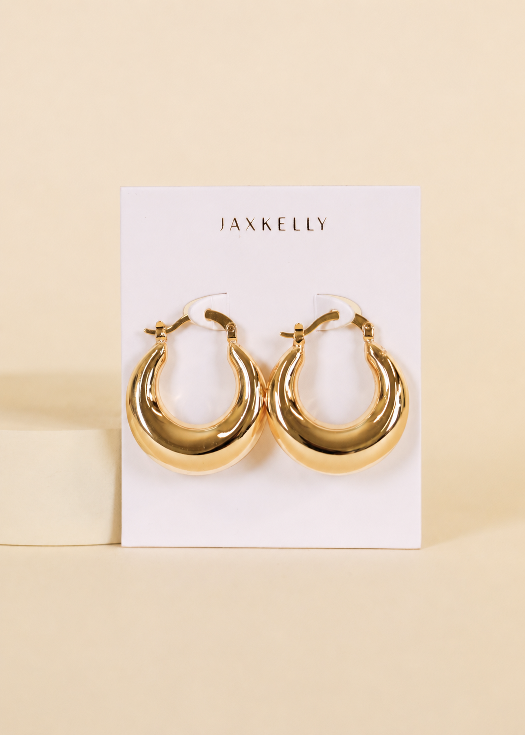 Sculptural Wide Gold Hoop Earrings
