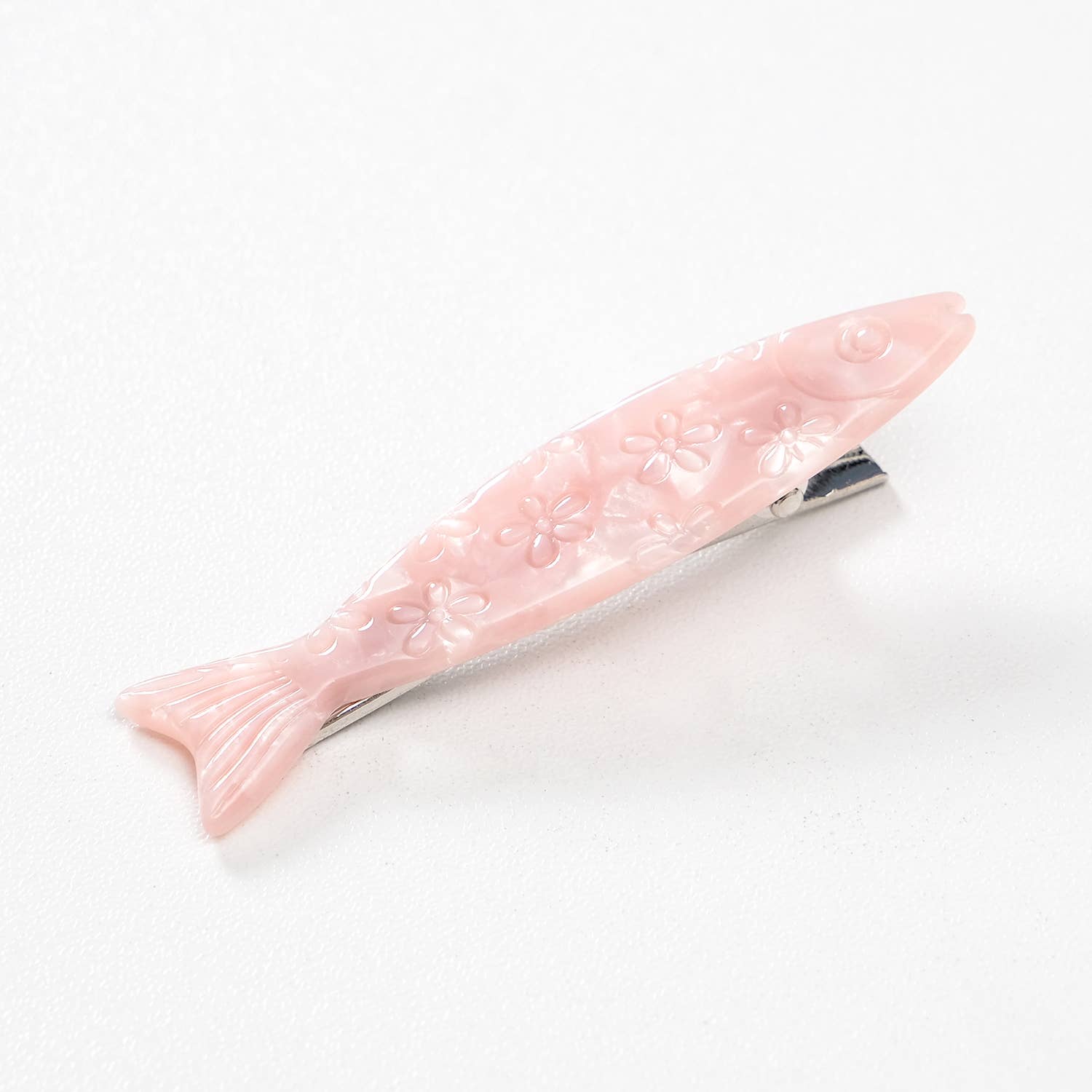 Saltwater Floral Sardine Fish Barrette Hair Clip - Small