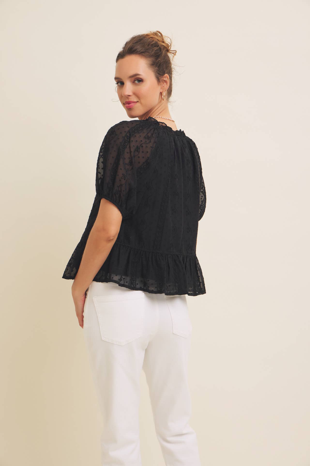 Alicia Embroidered Chiffon Top