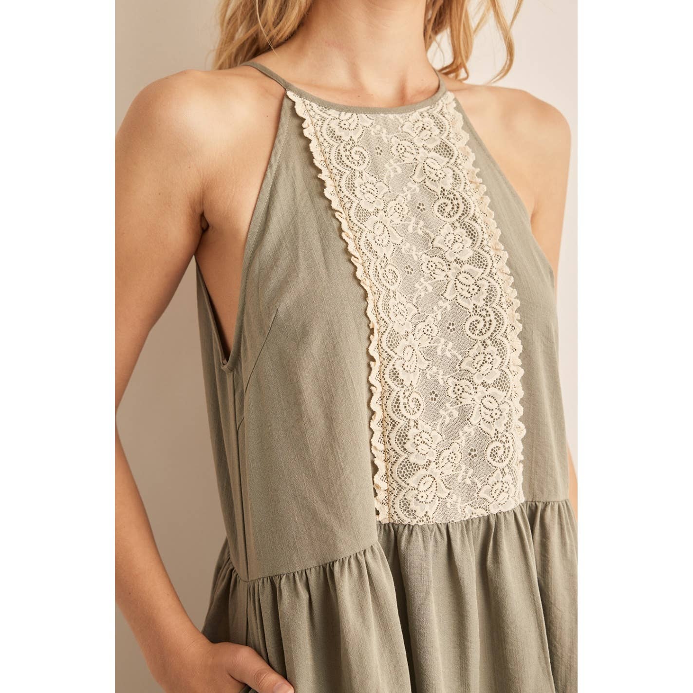 Lyla Lace Halter Mini Dress