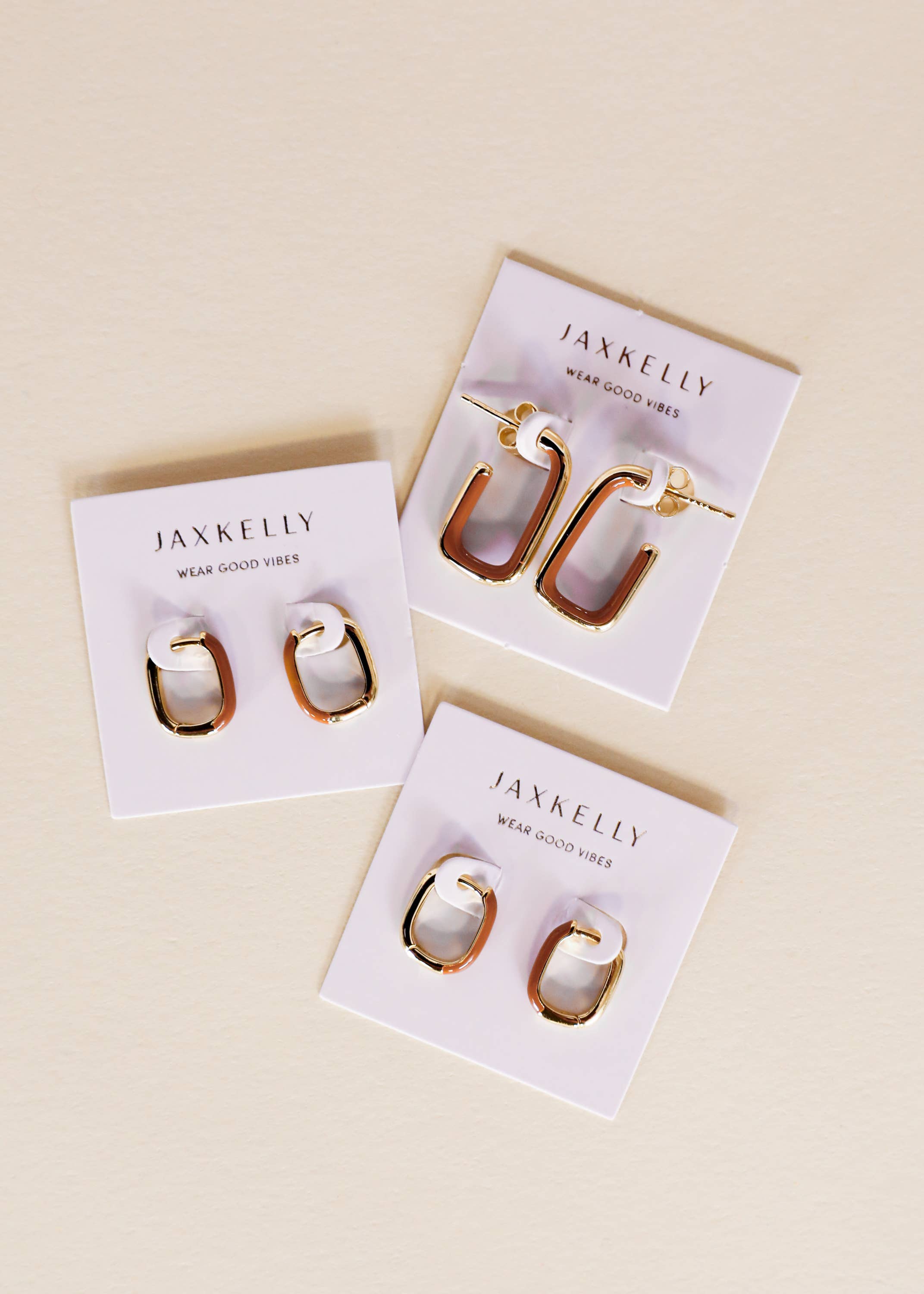 Color Dipped Rectangle Hoop Earrings