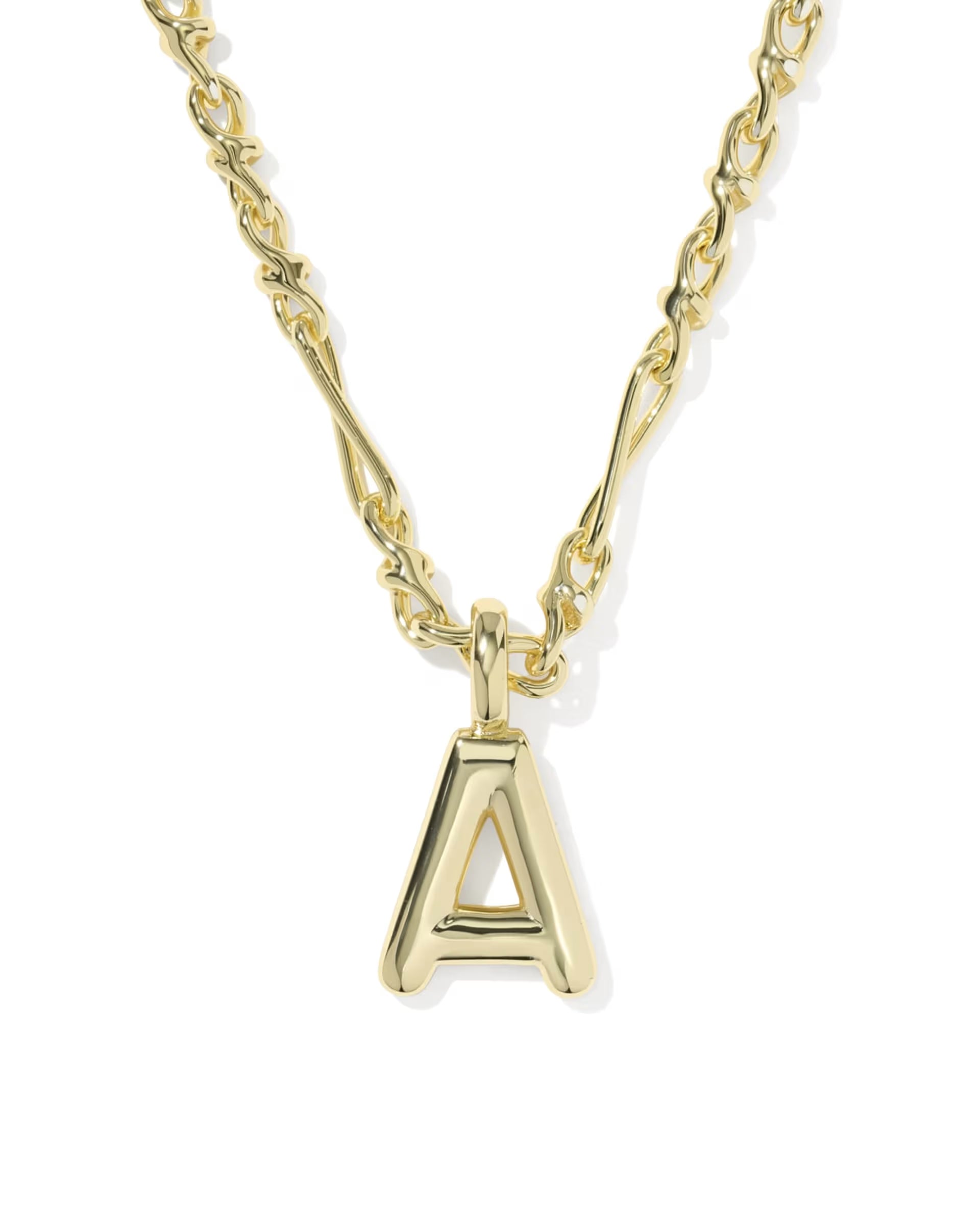 Bubble Letter Gold Short Pendant Necklace