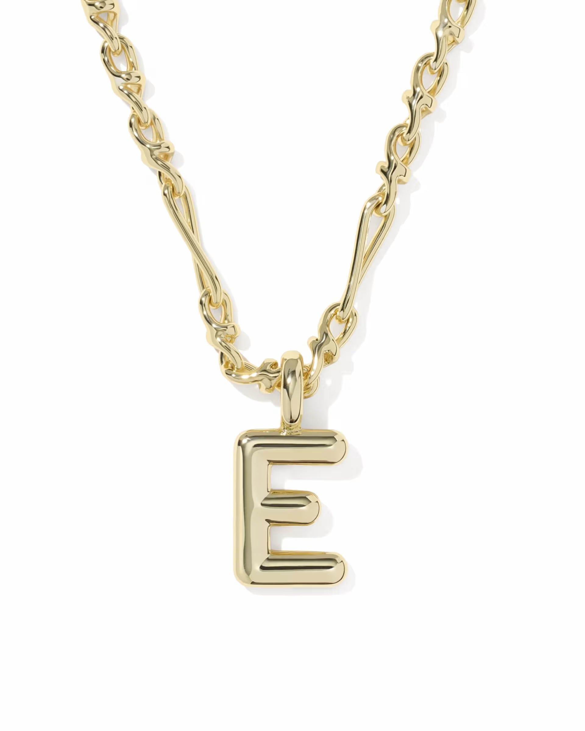 Bubble Letter Gold Short Pendant Necklace