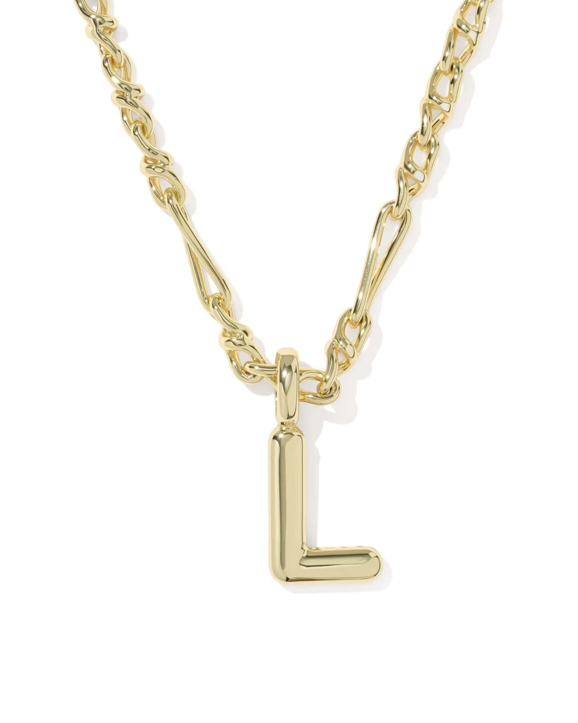 Bubble Letter Gold Short Pendant Necklace