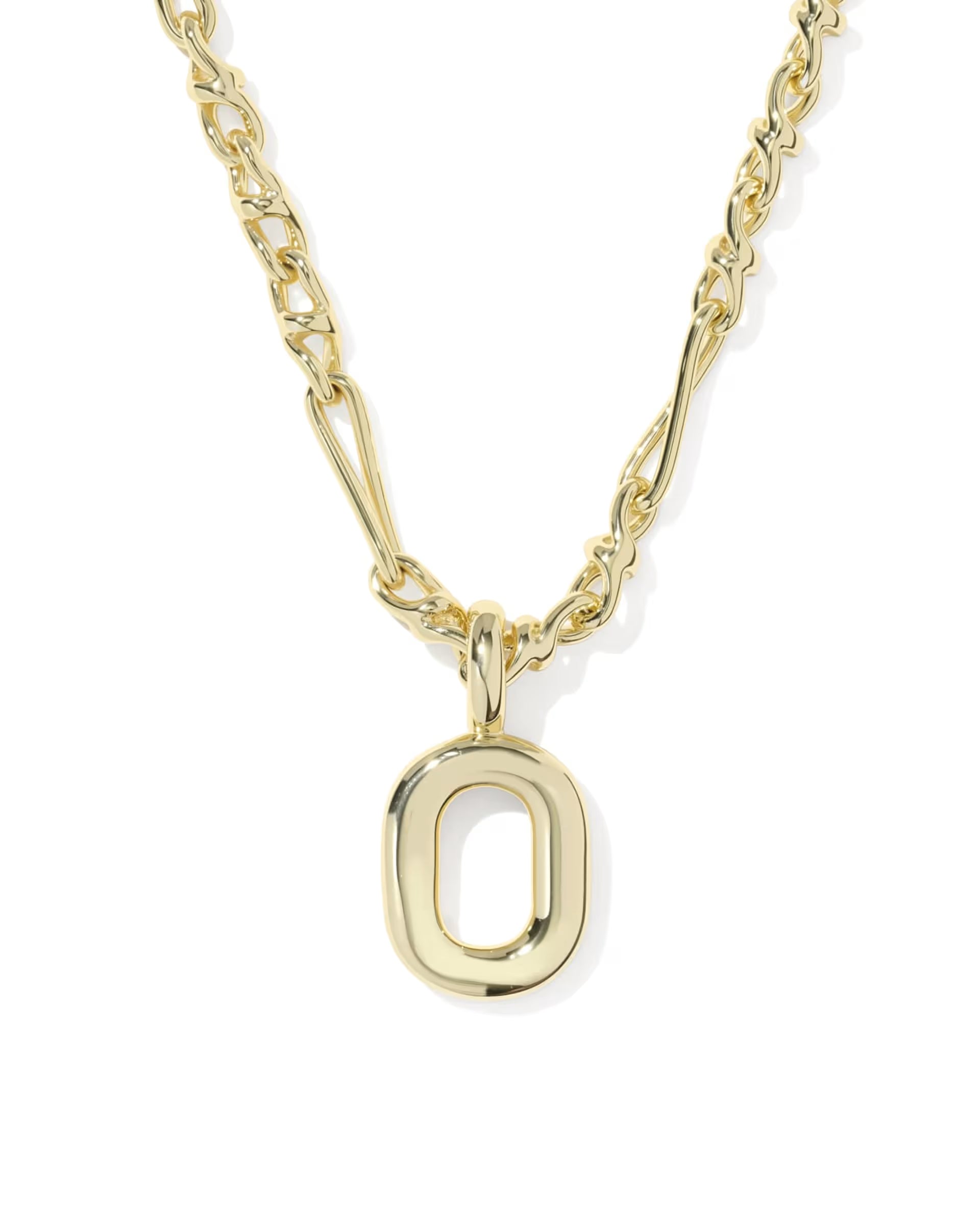 Bubble Letter Gold Short Pendant Necklace