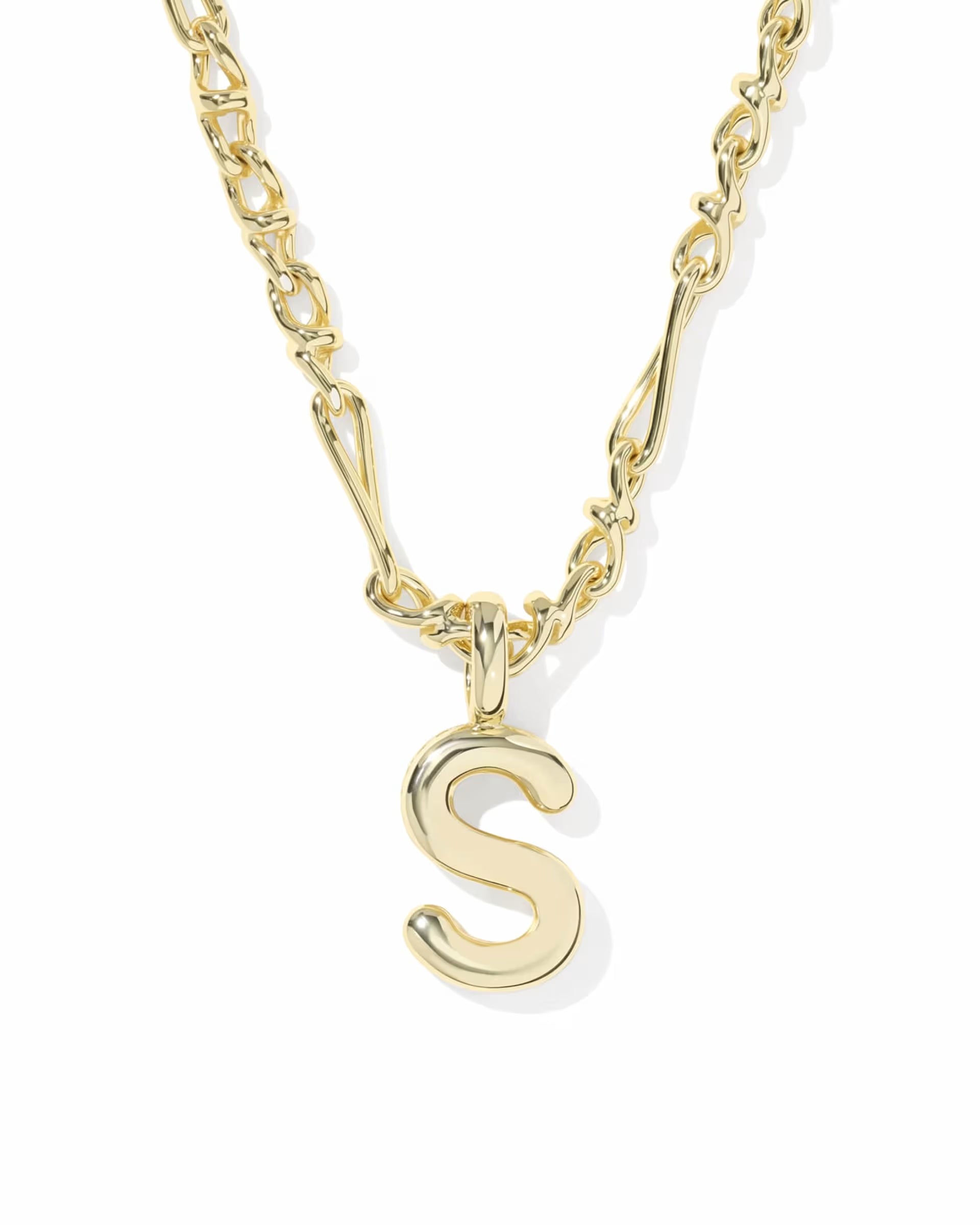 Bubble Letter Gold Short Pendant Necklace