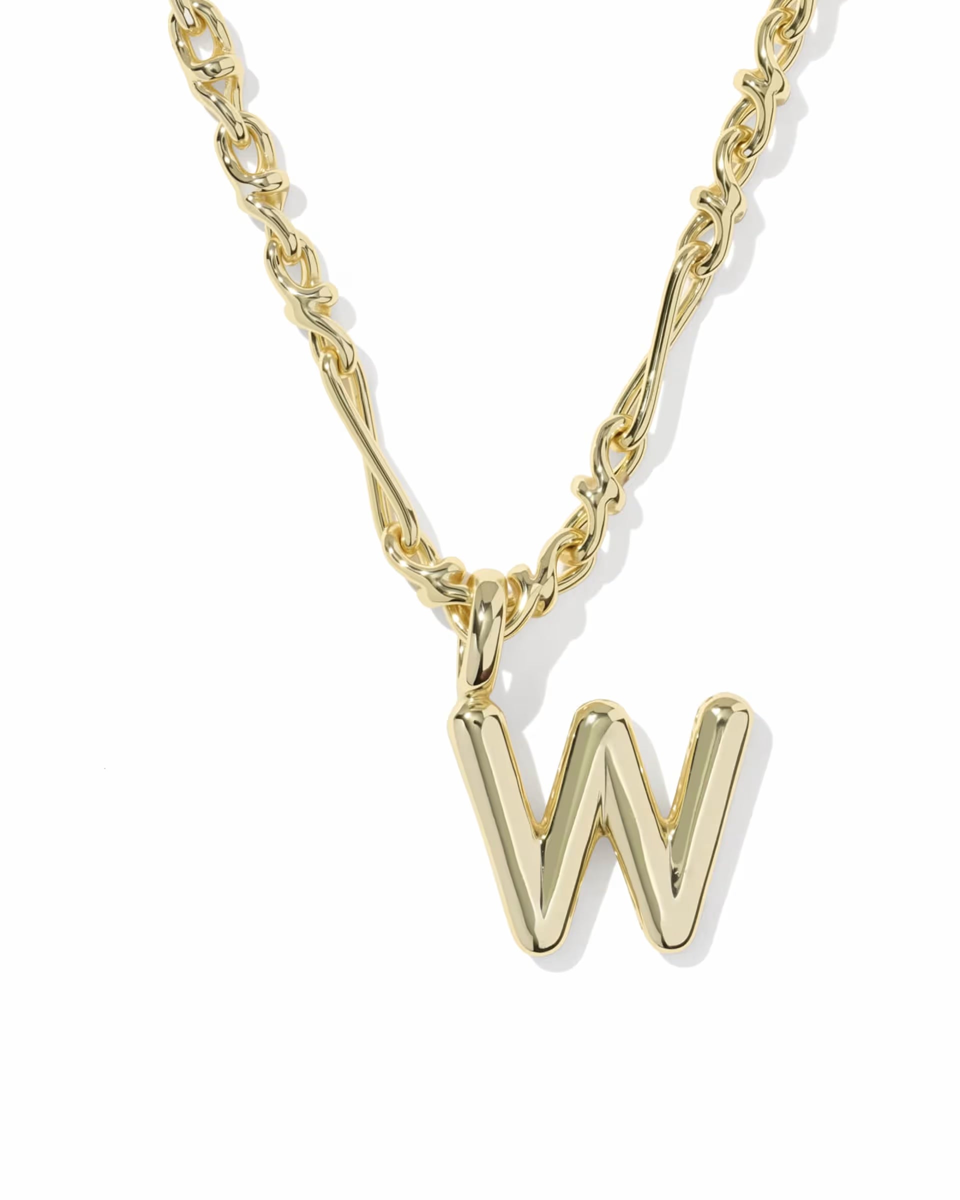 Bubble Letter Gold Short Pendant Necklace