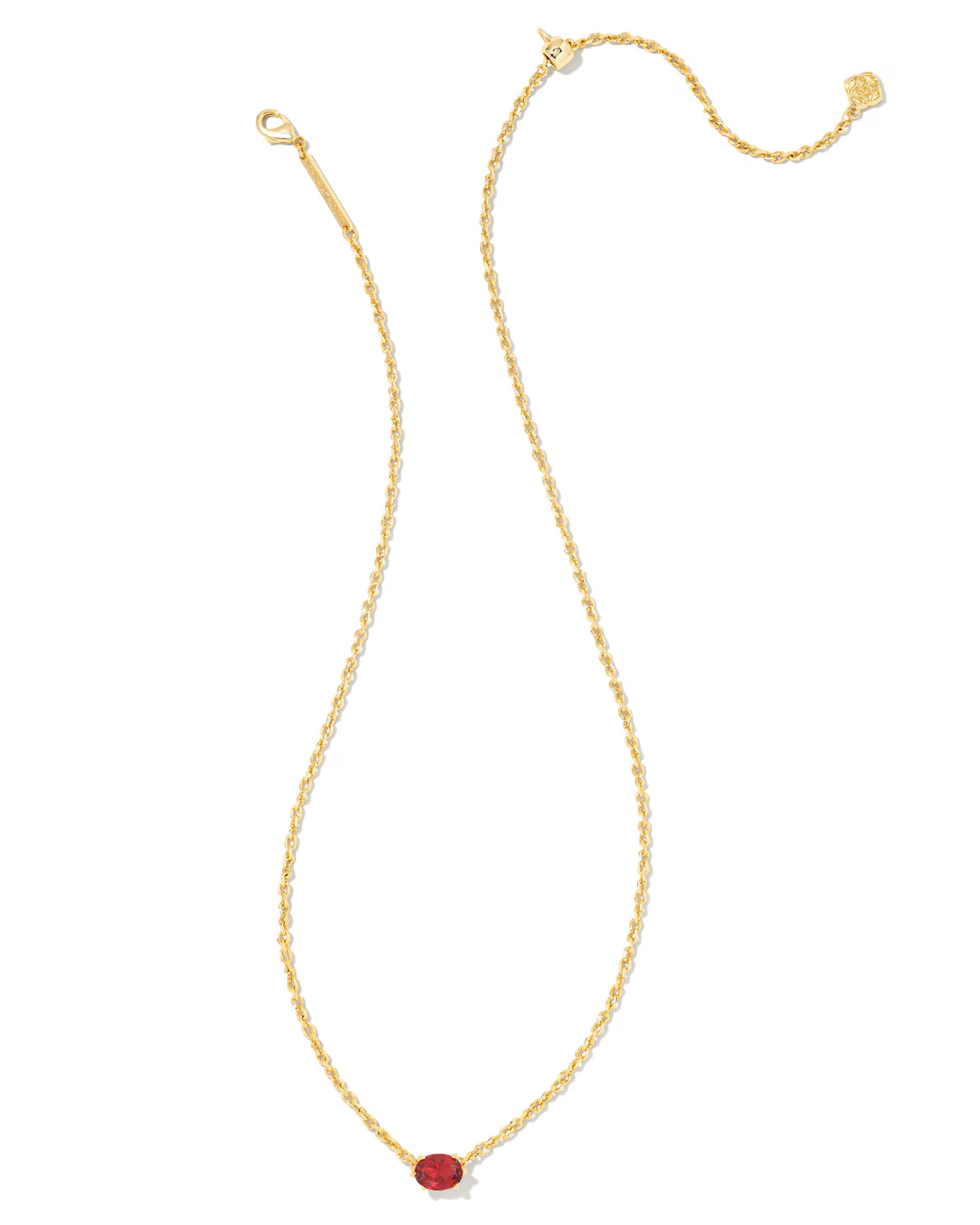 Cailin Gold Pendant Necklace - Burgundy Crystal