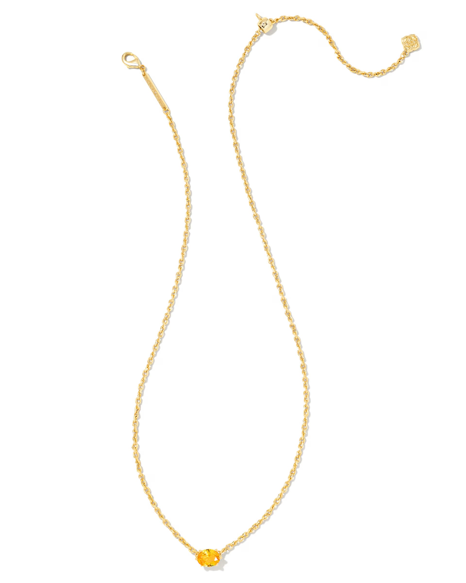 Cailin Gold Pendant Necklace - Golden Yellow Crystal