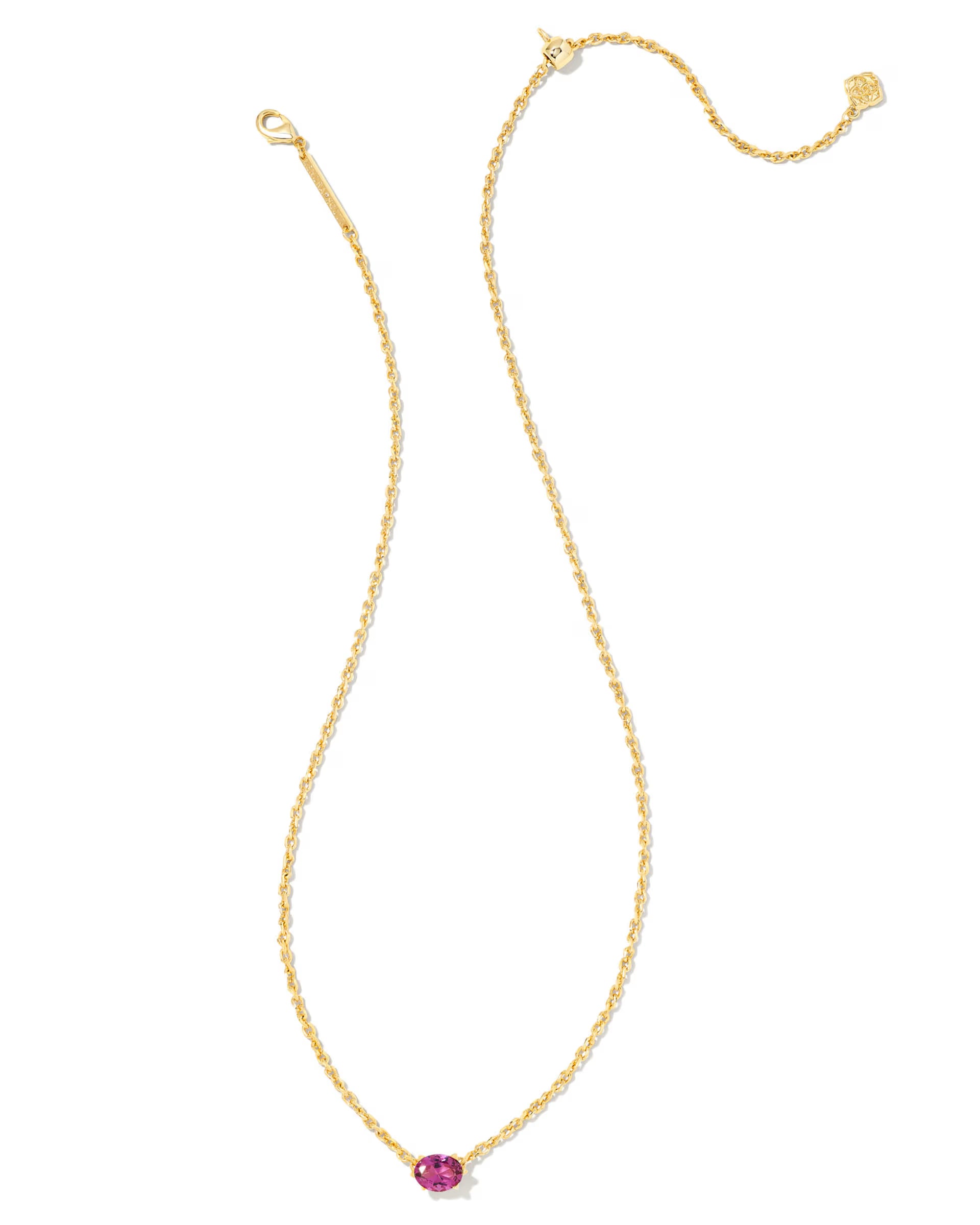 Cailin Gold Pendant Necklace - Purple Crystal