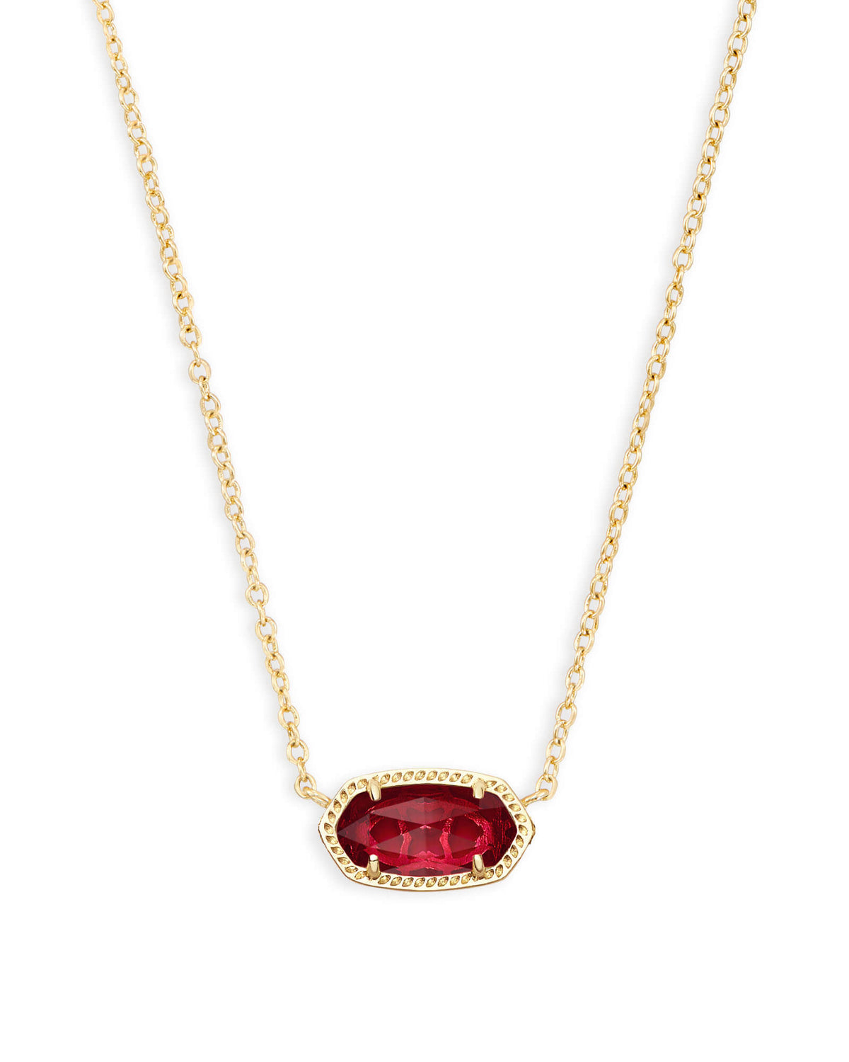 Elisa Gold Short Pendant Necklace - Berry Glass