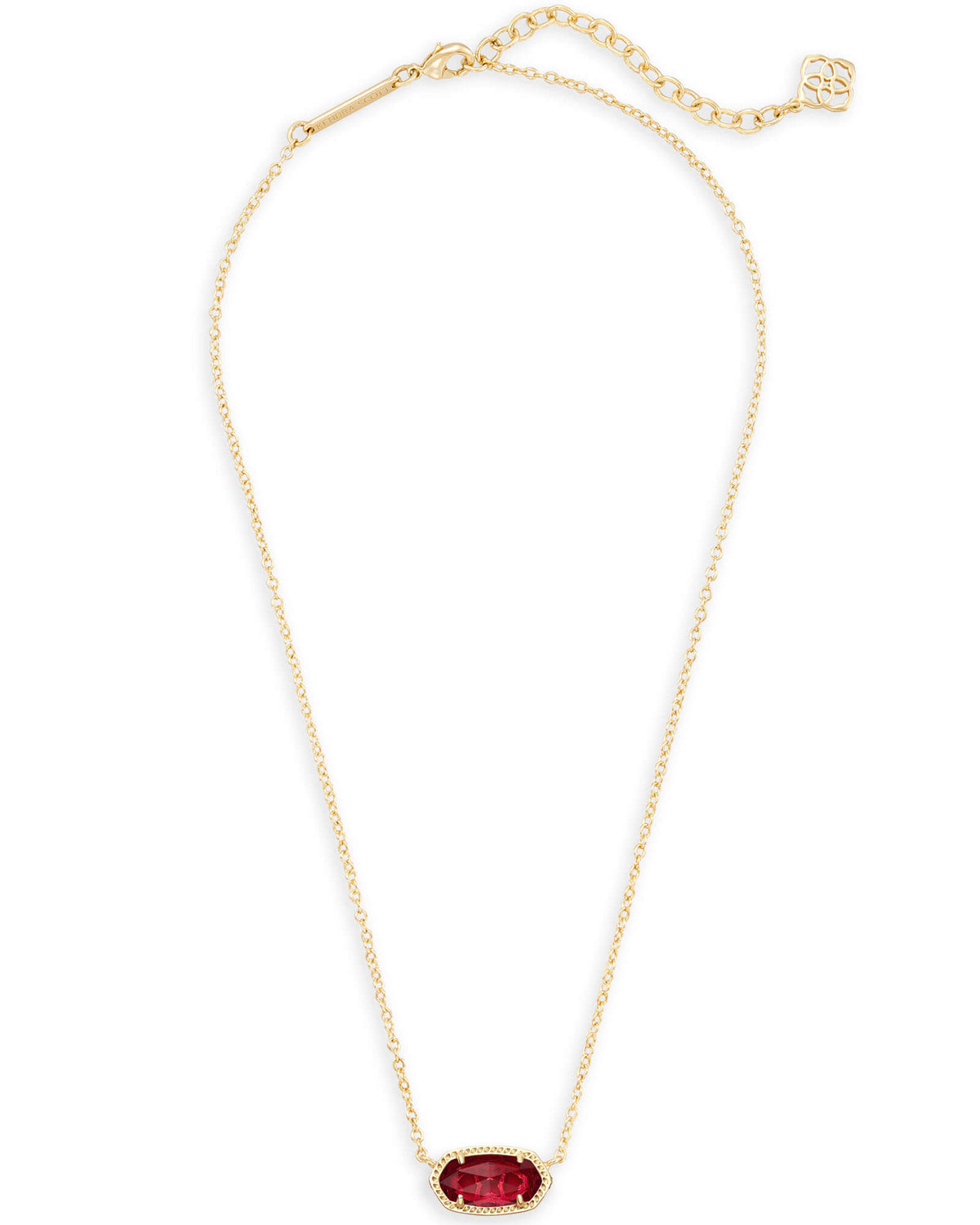 Elisa Gold Short Pendant Necklace - Berry Glass