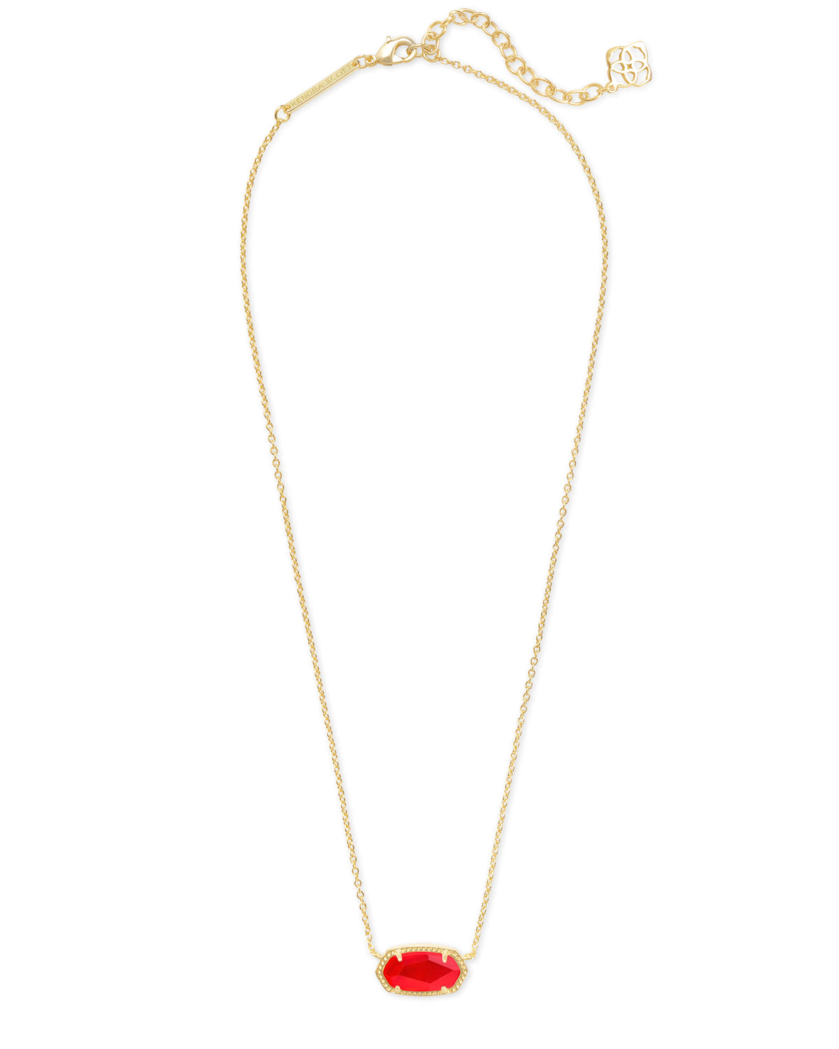 Elisa Gold Short Pendant Necklace - Red Illusion