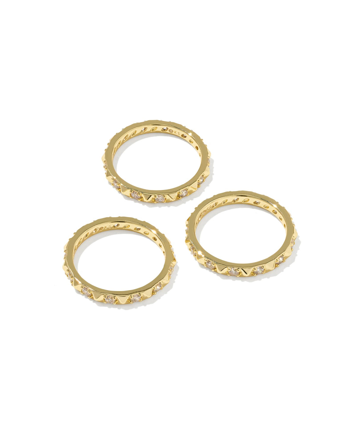 Fate Gold Ring Set of 3 - White CZ