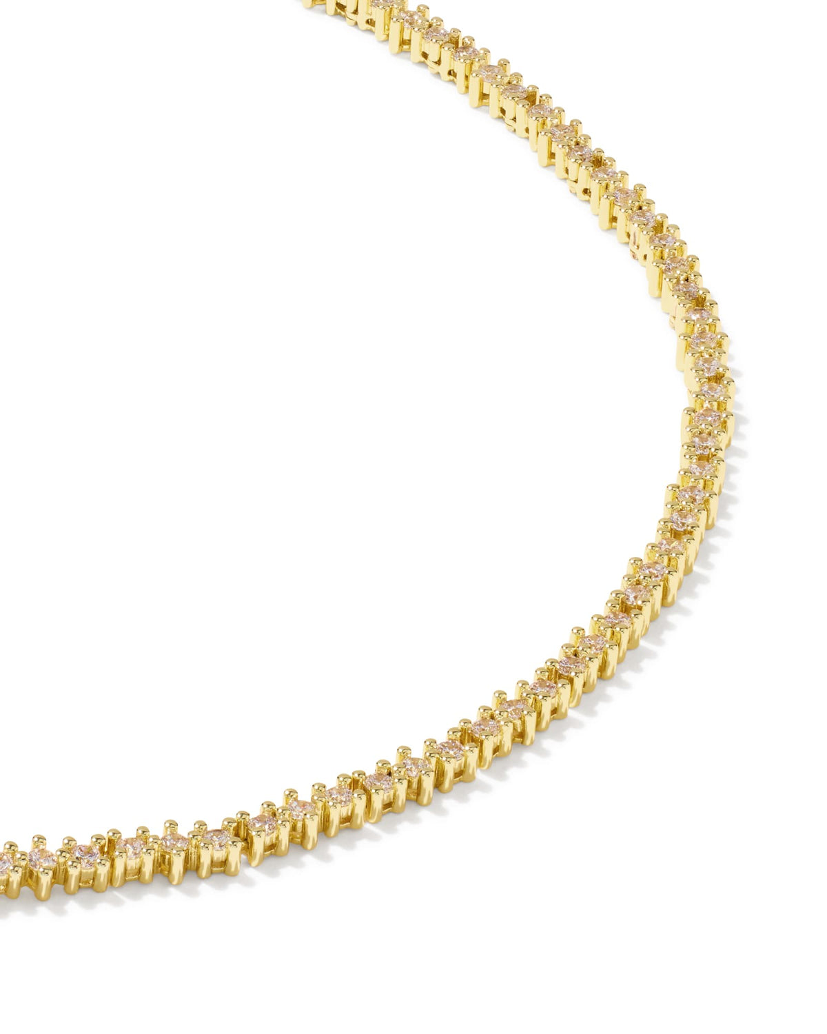 Fate Gold Tennis Necklace - White CZ