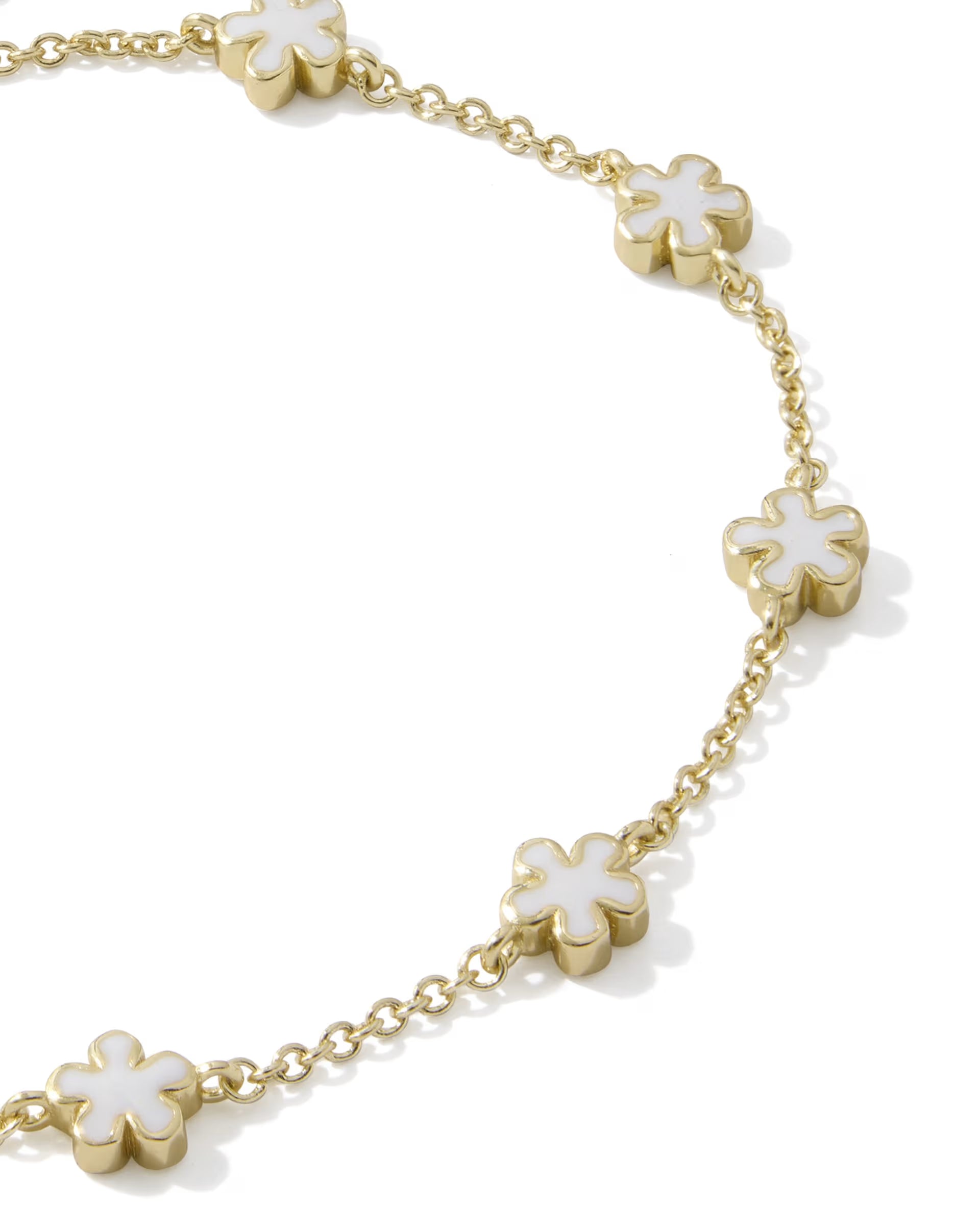 Jane Delicate Chain Bracelet - White Enamel