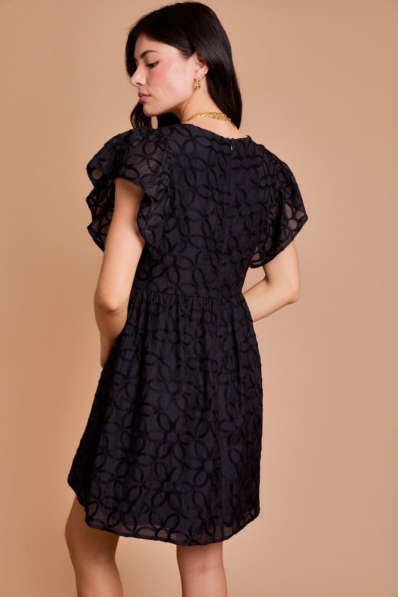 Stacey Ruffle Sleeve Mini Dress