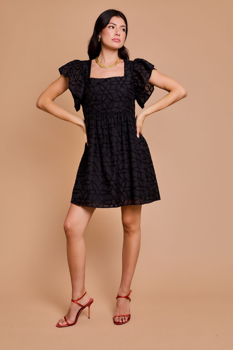Stacey Ruffle Sleeve Mini Dress