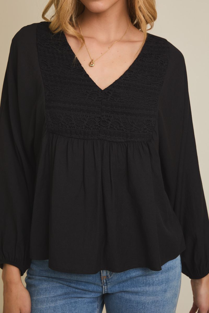 Lisa Lace Trim Top