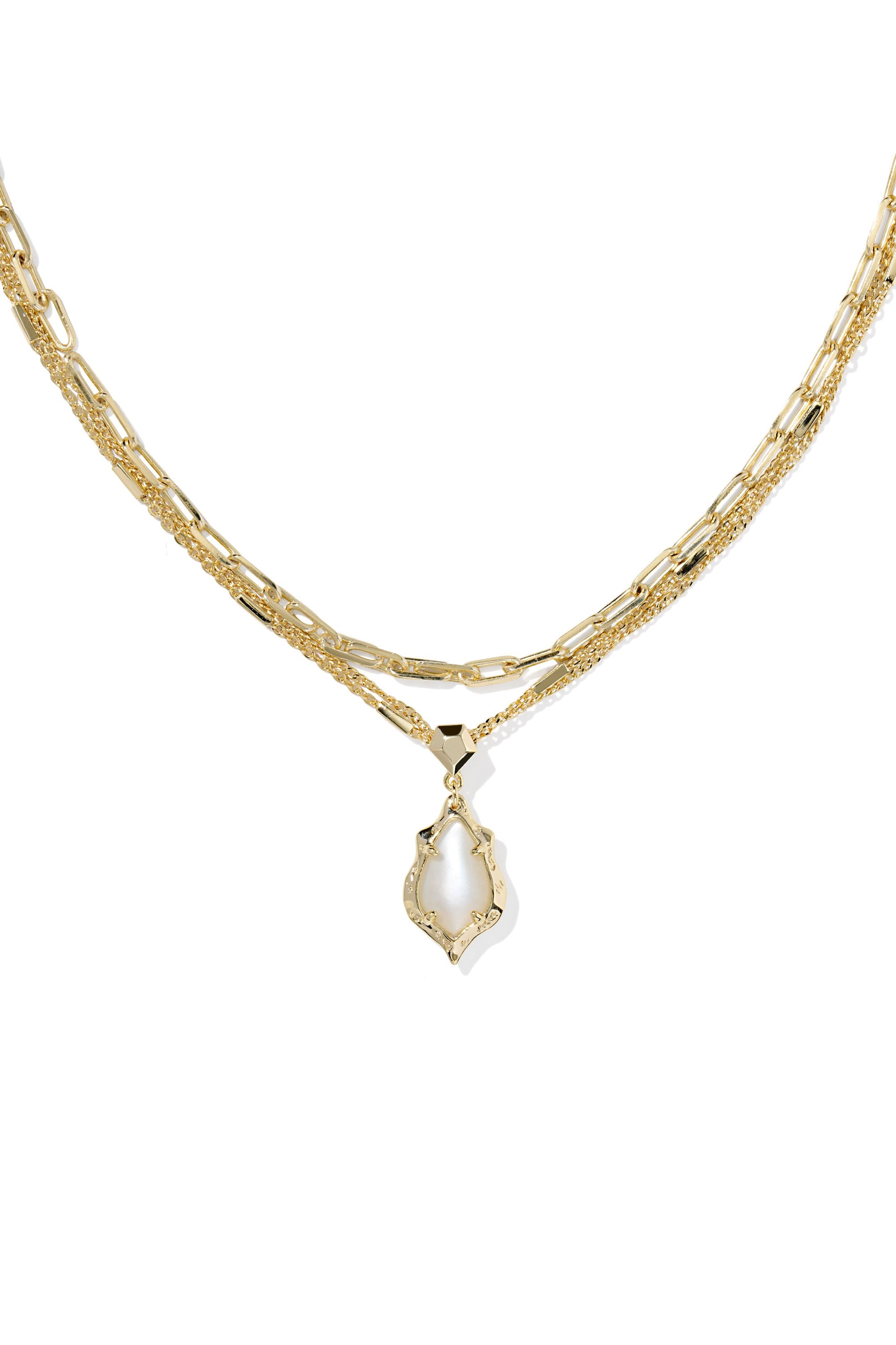 Adriana Scallop Frame Multi Strand Necklace