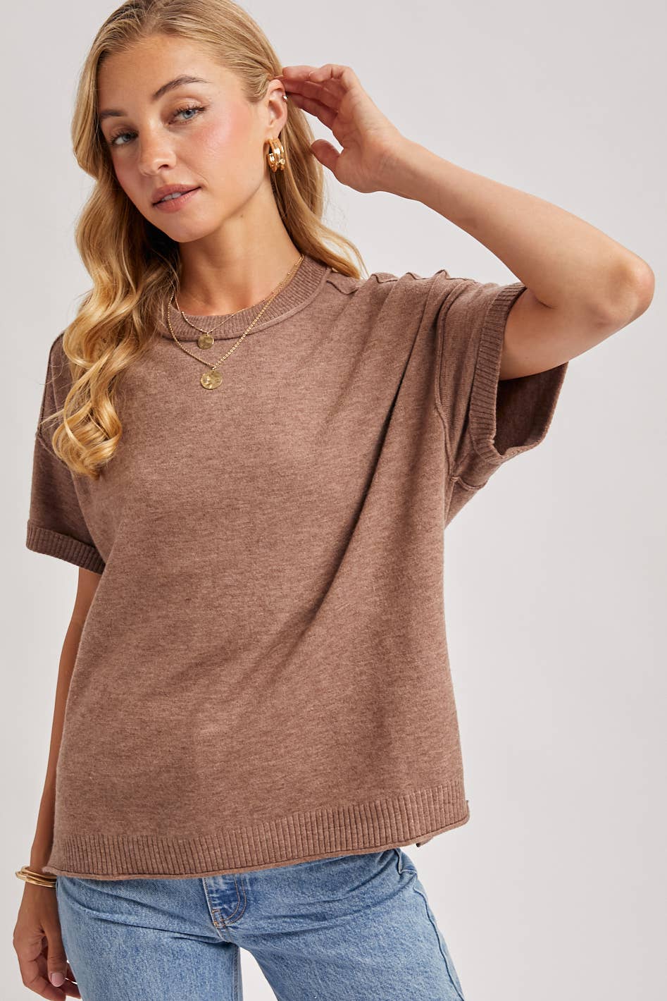 Cassie Crewneck Knit Tee
