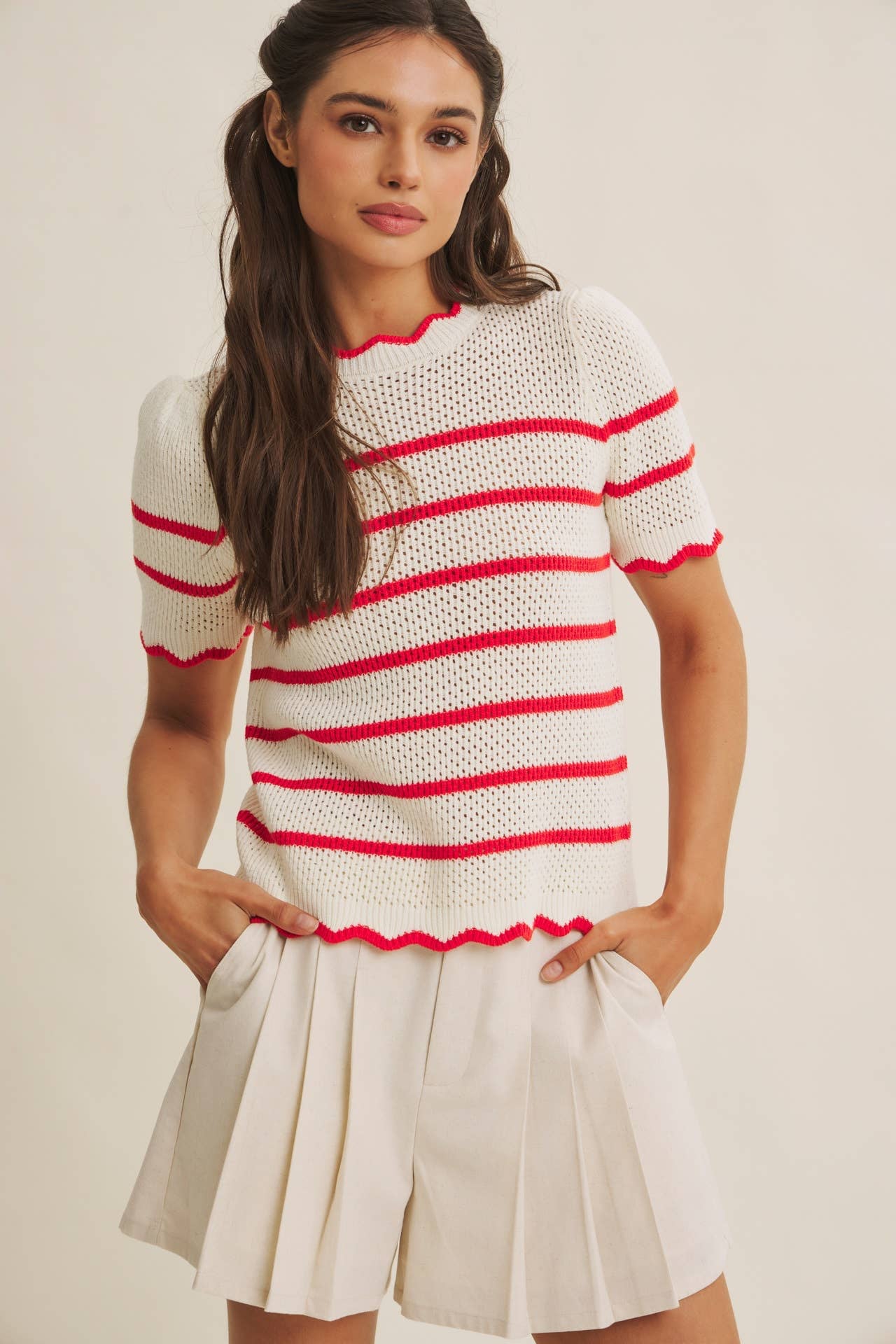 Diana Crochet Striped Sweater