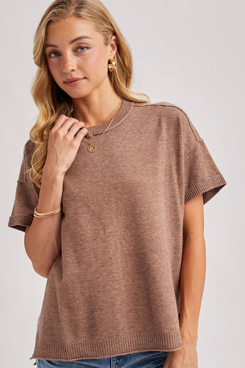 Cassie Crewneck Knit Tee