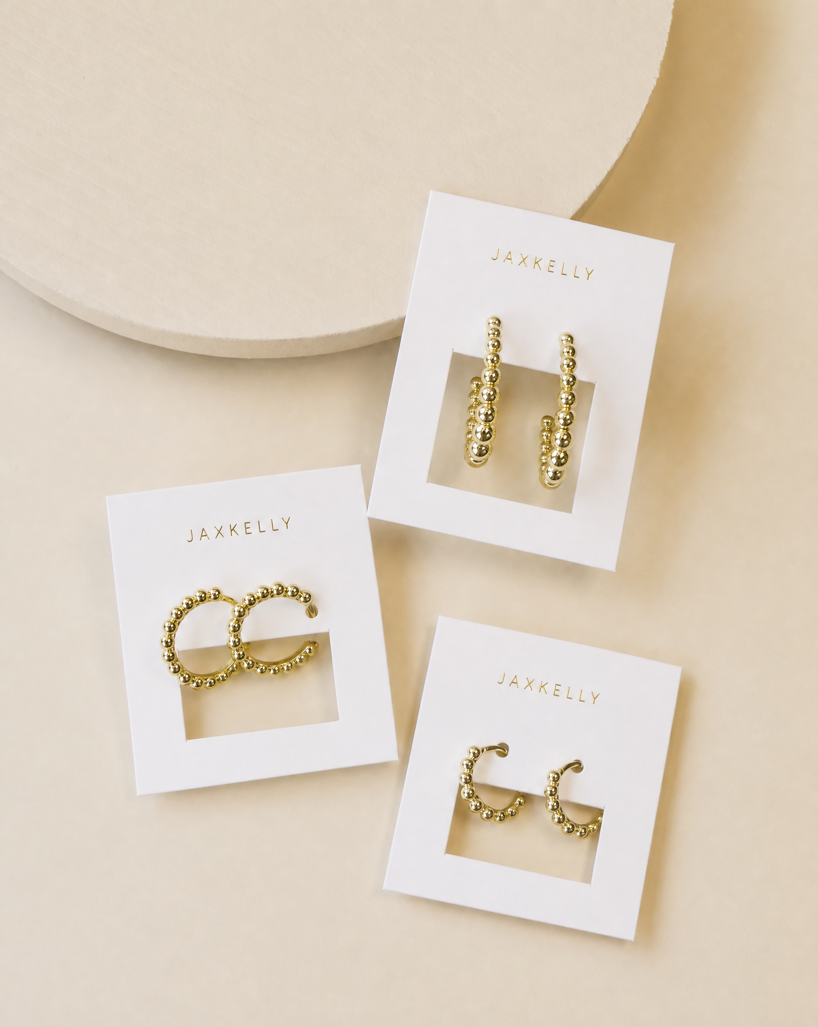 Small Ball Hoop Gold Earrings