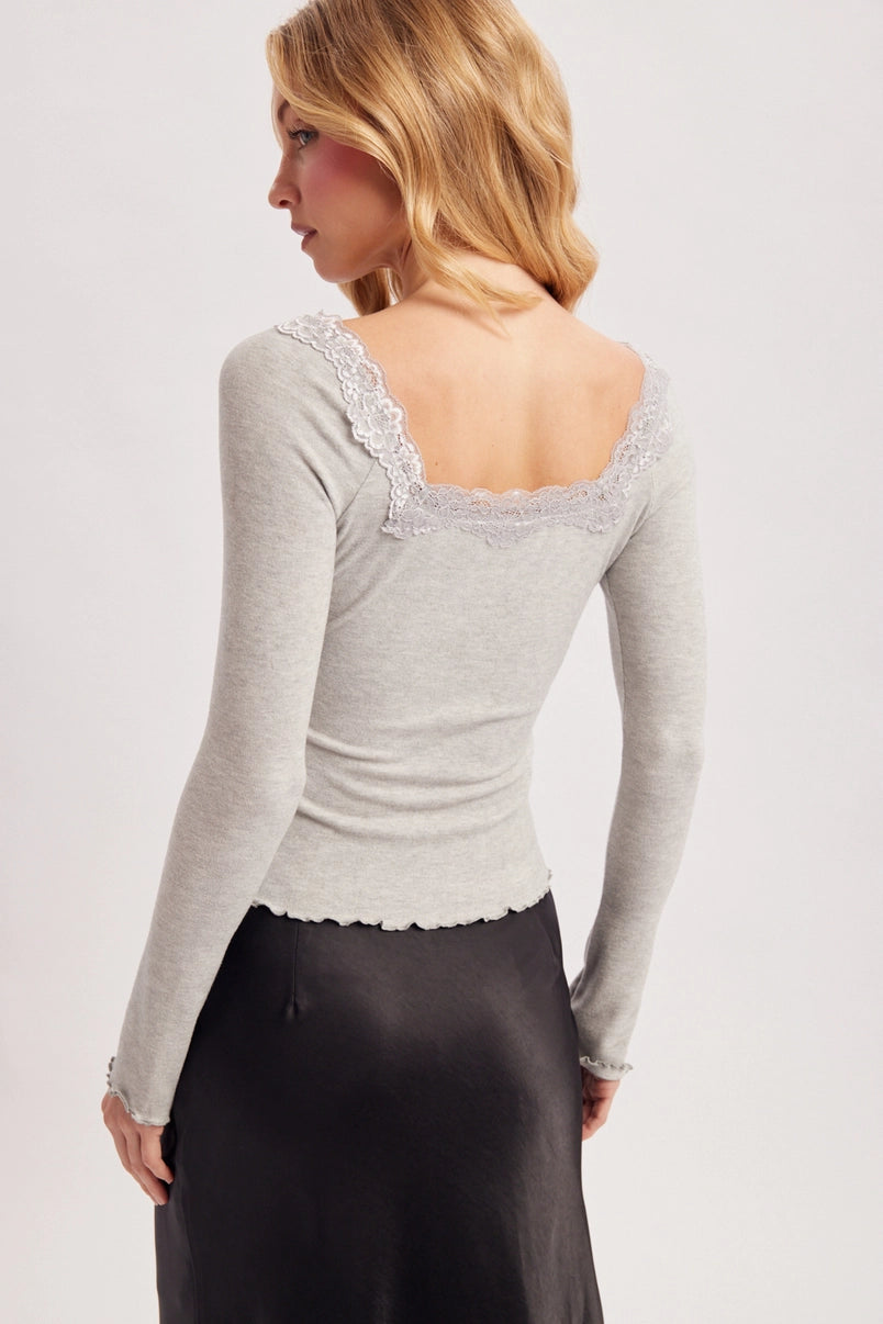 Aubrey Boat Neck Lace Top