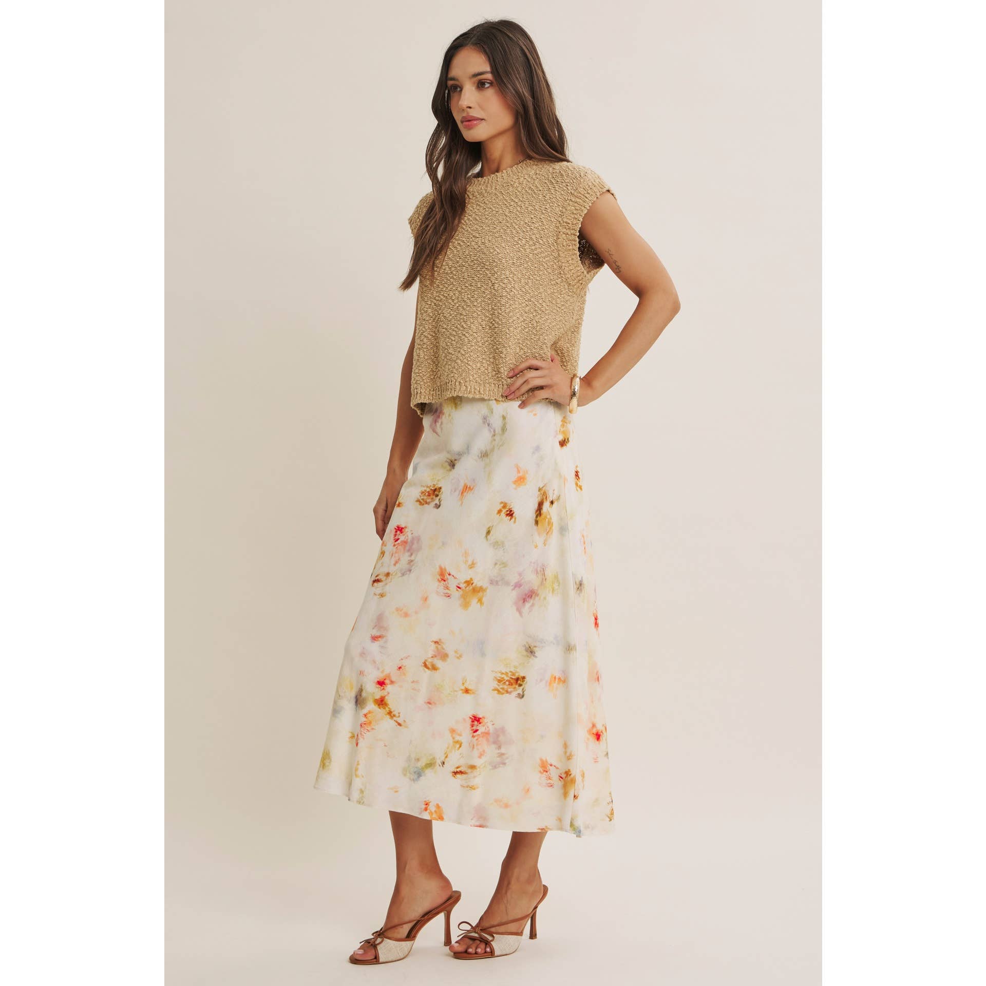 Vivian Abstract Midi Skirt